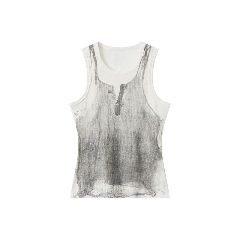 Fun Printed Tank Top Fashion Strap Slim Fit Top