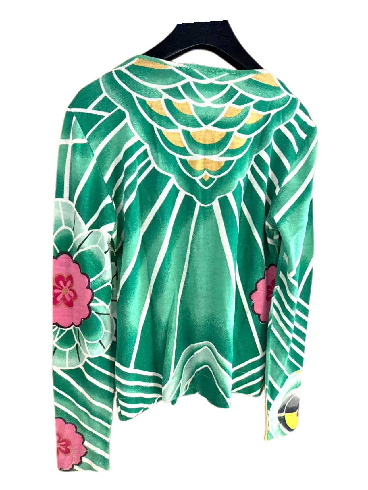 CHRISTIAN DIOR BY JOHN GALLIANO 2003 Runway Oriental Goldfish Print Wool Knit Cardigan & Camisole Set