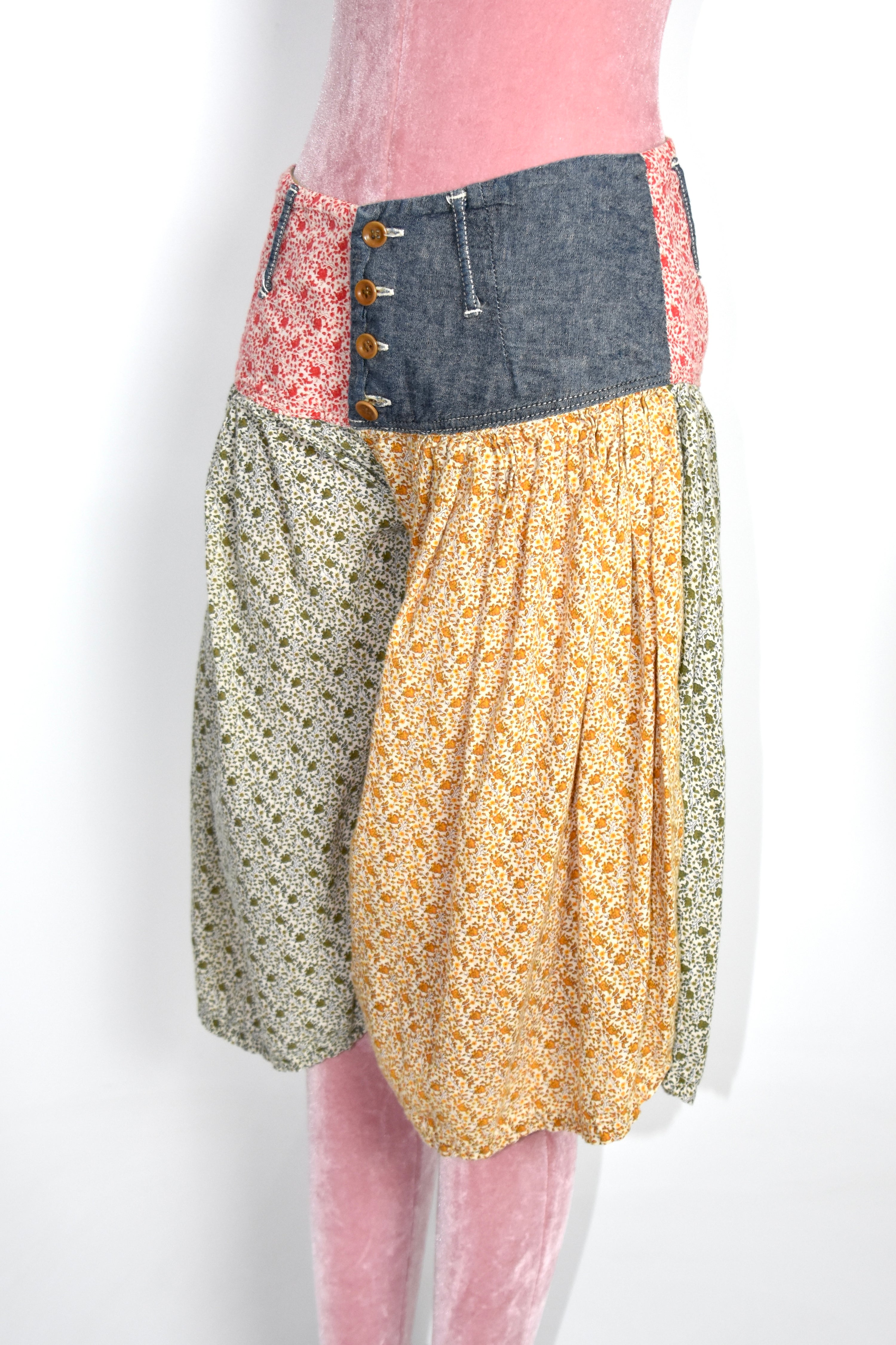 KAPITAL Patchwork Floral Balloon Shorts – Japanese Folk Patchwork Cotton Shorts