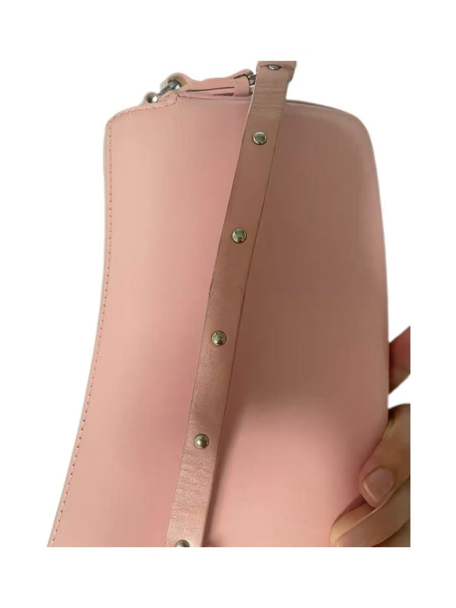 Christian Dior by John Galliano Pink Punk Strap Leather Shoulder Bag