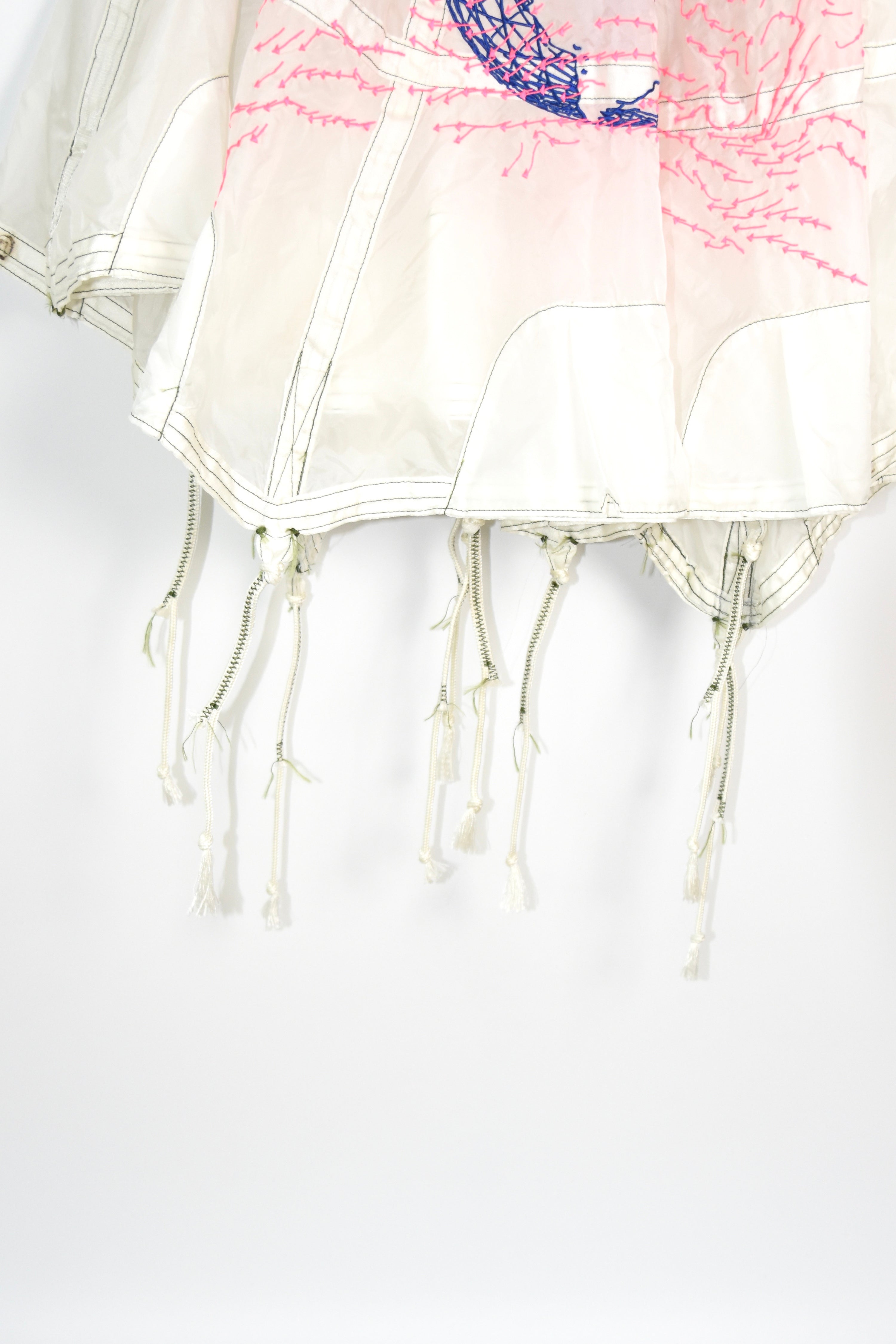 Upcycled Parachute Cape – Experimental Avant-Garde Utility Poncho