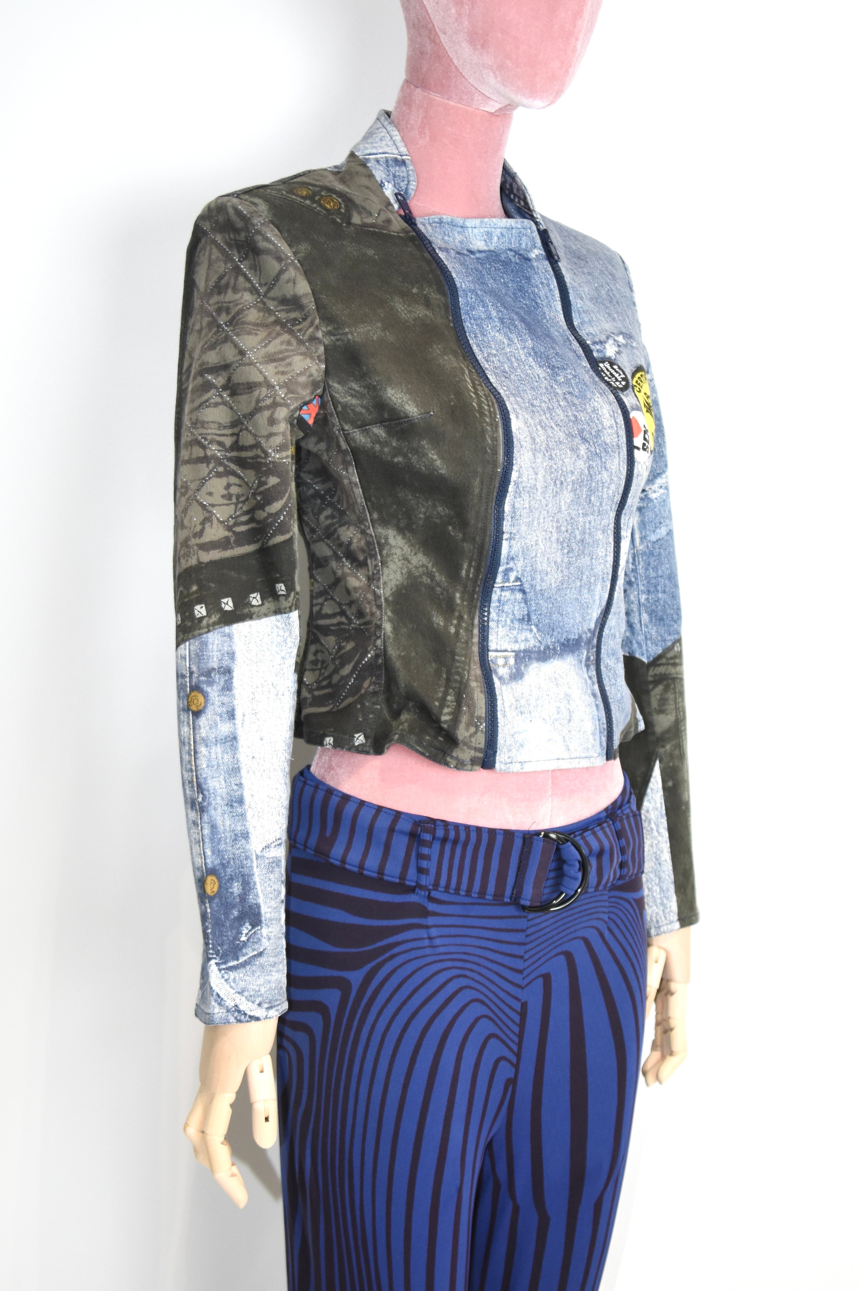 Christian Dior by John Galliano Trompe-l'œil Denim Print Jacket