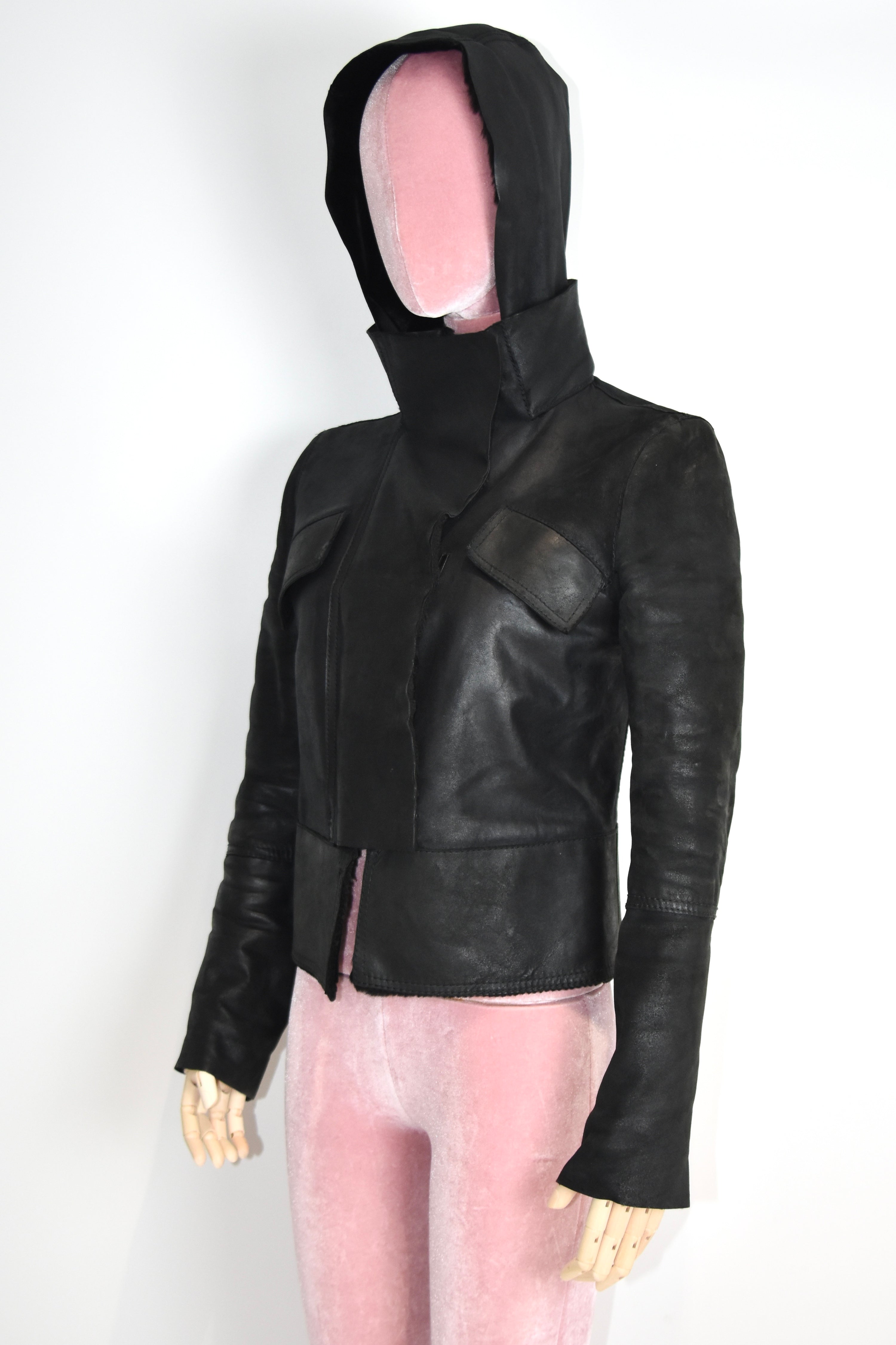 Gucci by Tom Ford Hooded Shearling Leather Jacket
