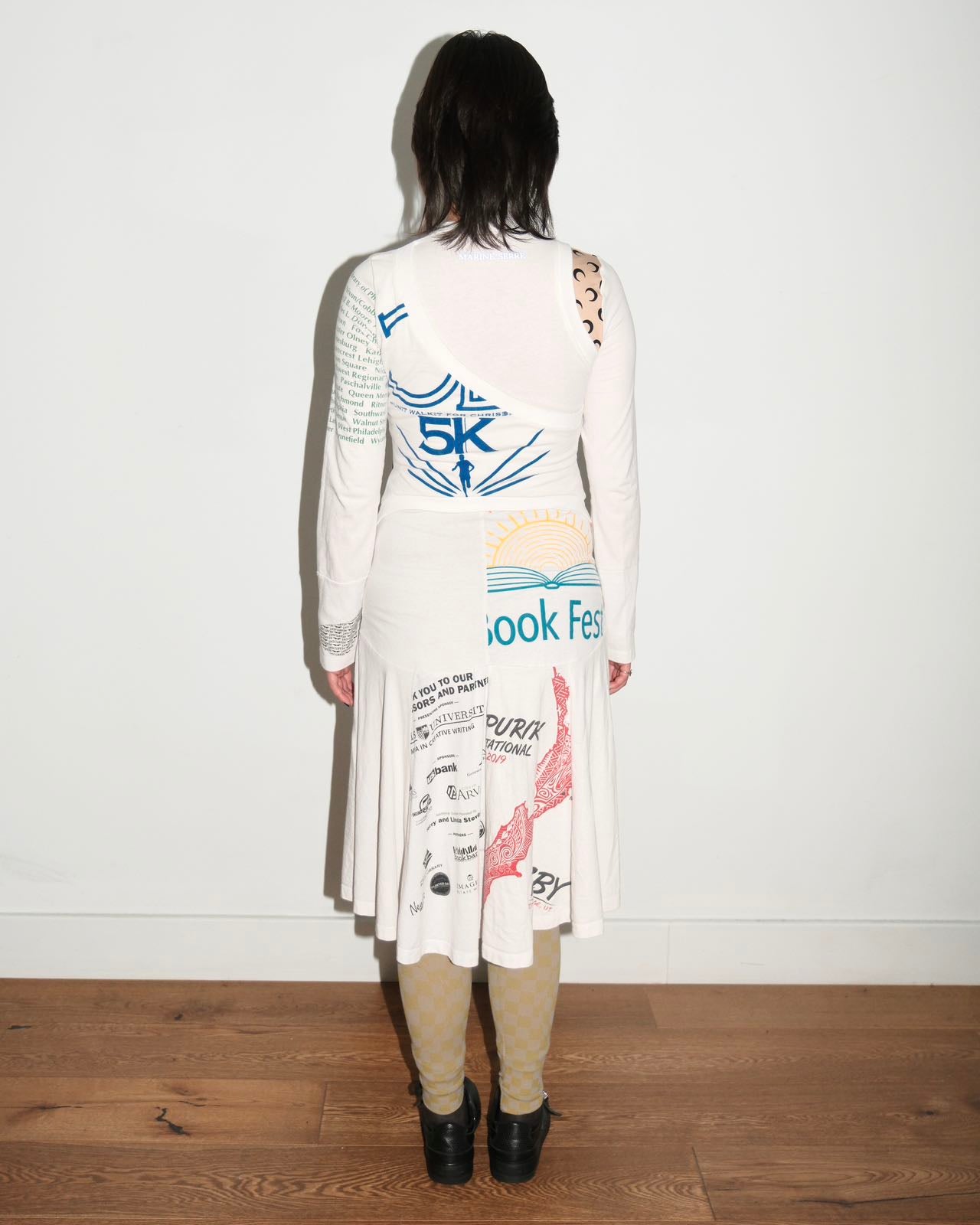 Marine Serre Regenerated Graphic Long Sleeve Dress