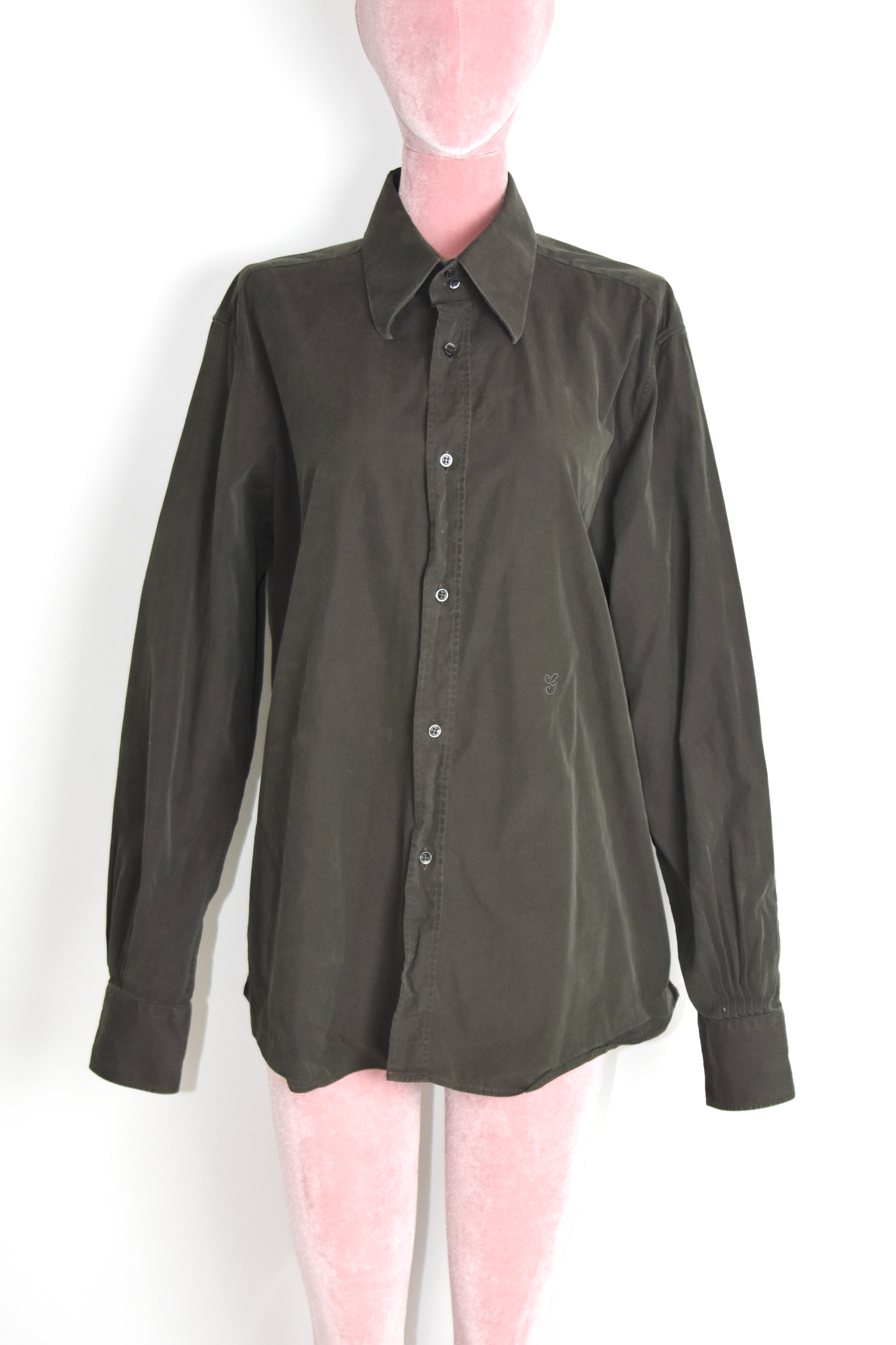 Gucci by Tom Ford Iridescent Brown Cotton Shirt