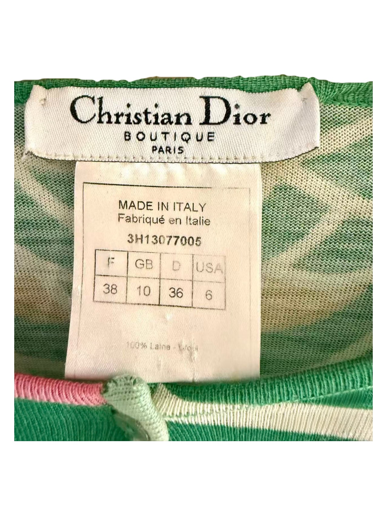 CHRISTIAN DIOR BY JOHN GALLIANO 2003 Runway Oriental Goldfish Print Wool Knit Cardigan & Camisole Set