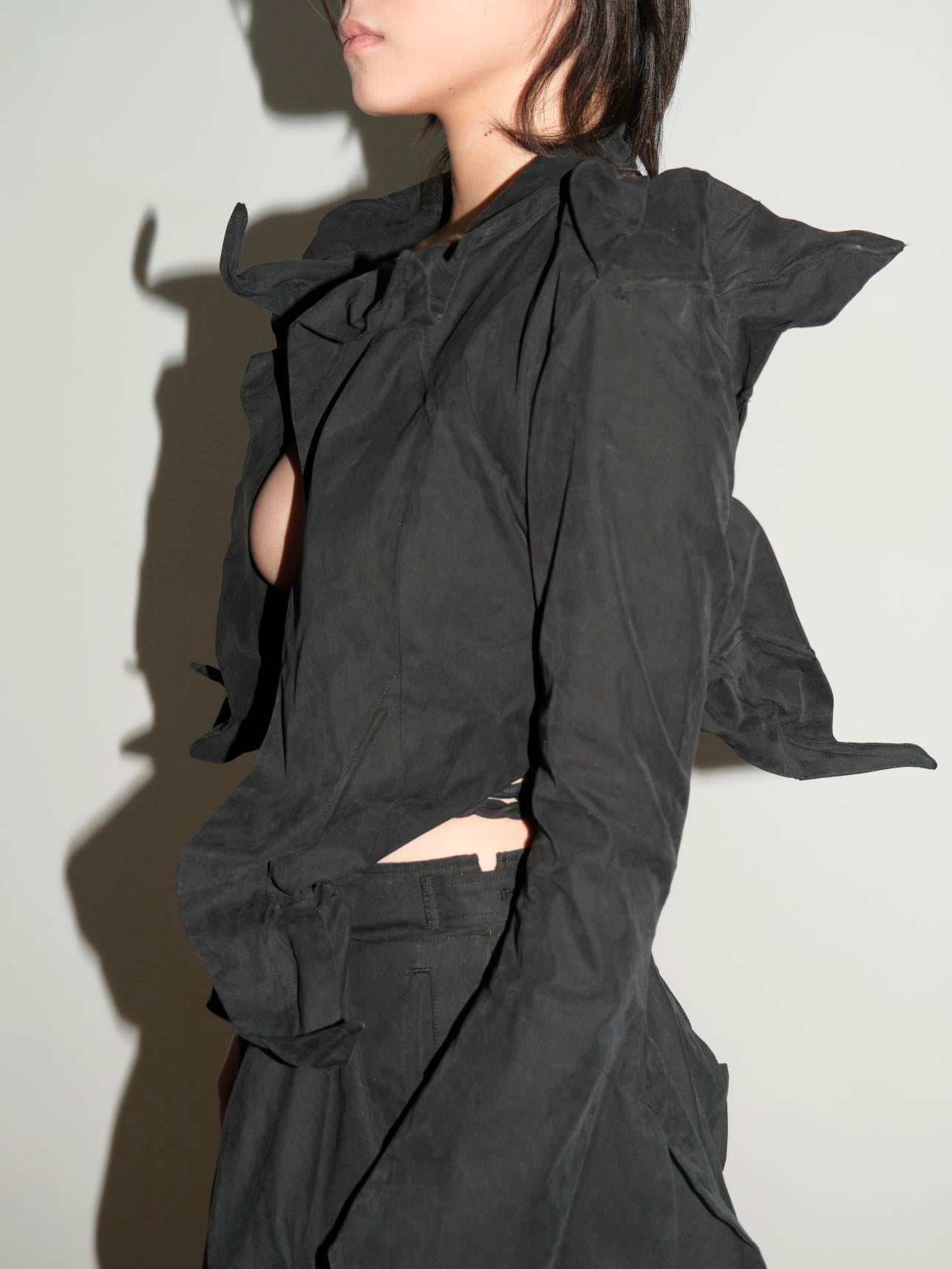 Yohji Yamamoto Origami-Collar Vest with Twisted Cord Belt