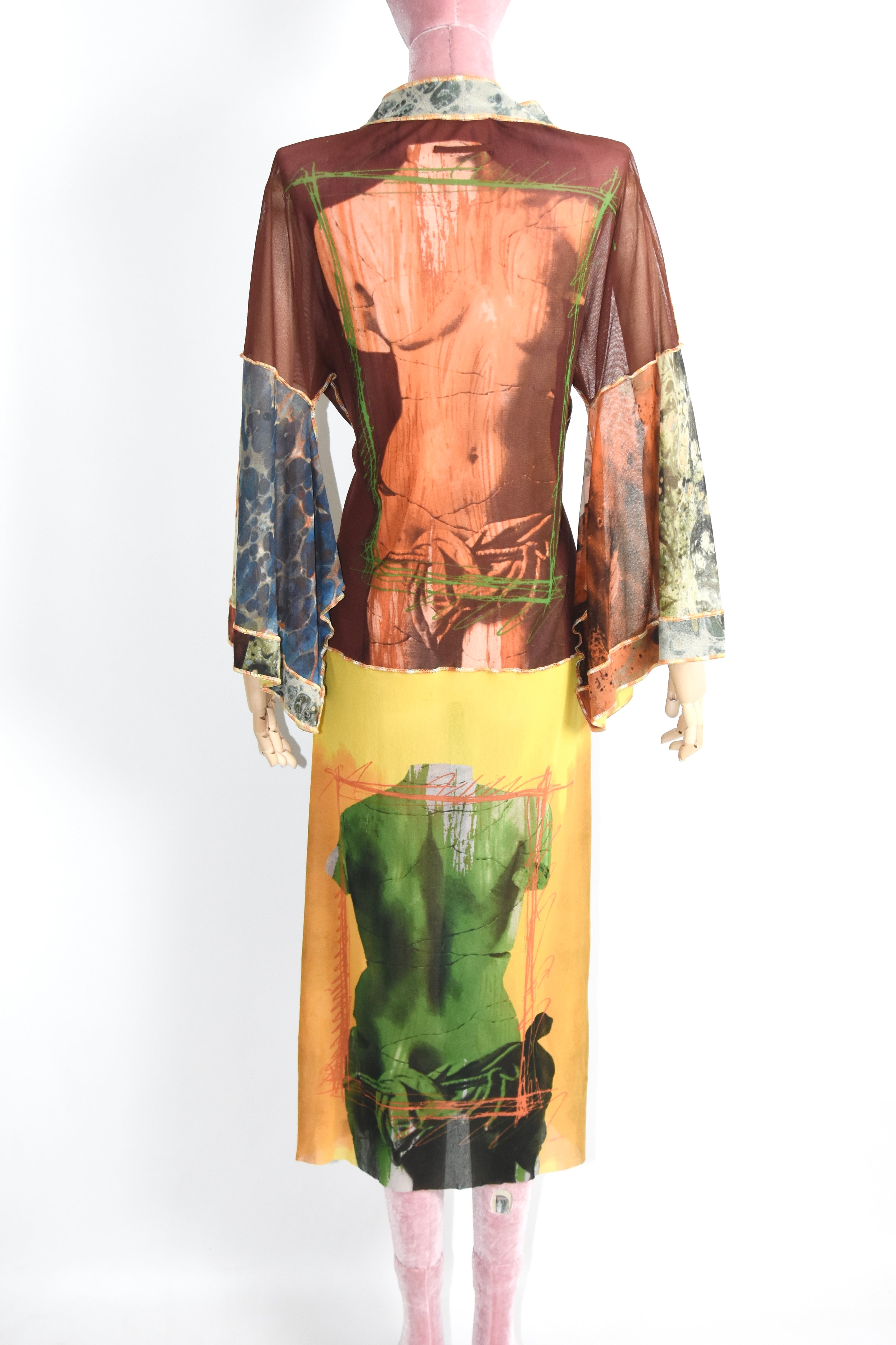 Jean Paul Gaultier F/W 1996 “Venus Sculpture” Sheer Mesh Kimono Robe