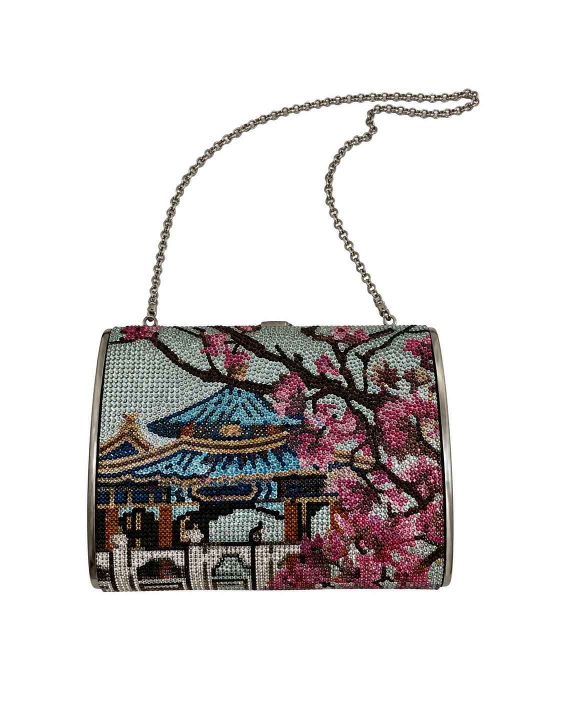 Judith Leiber Crystal-Embellished Oriental Evening Bag – Rare Collectible Minaudière