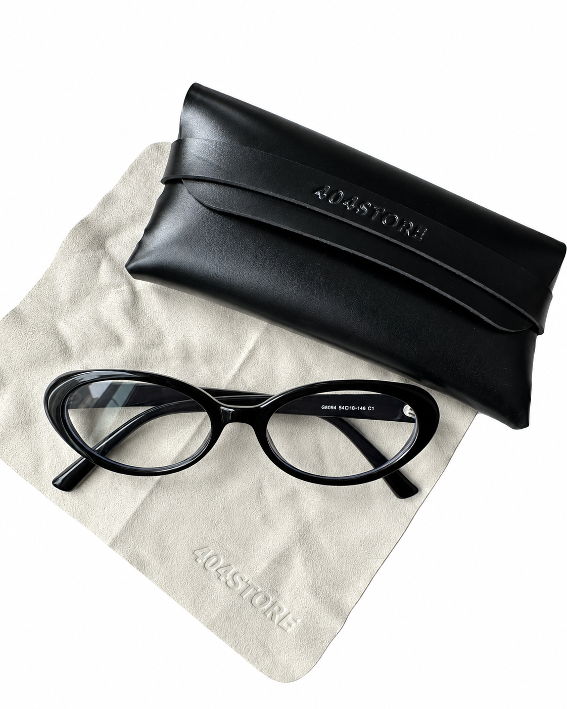 404store Classic Black Oval Cat-Eye Glasses