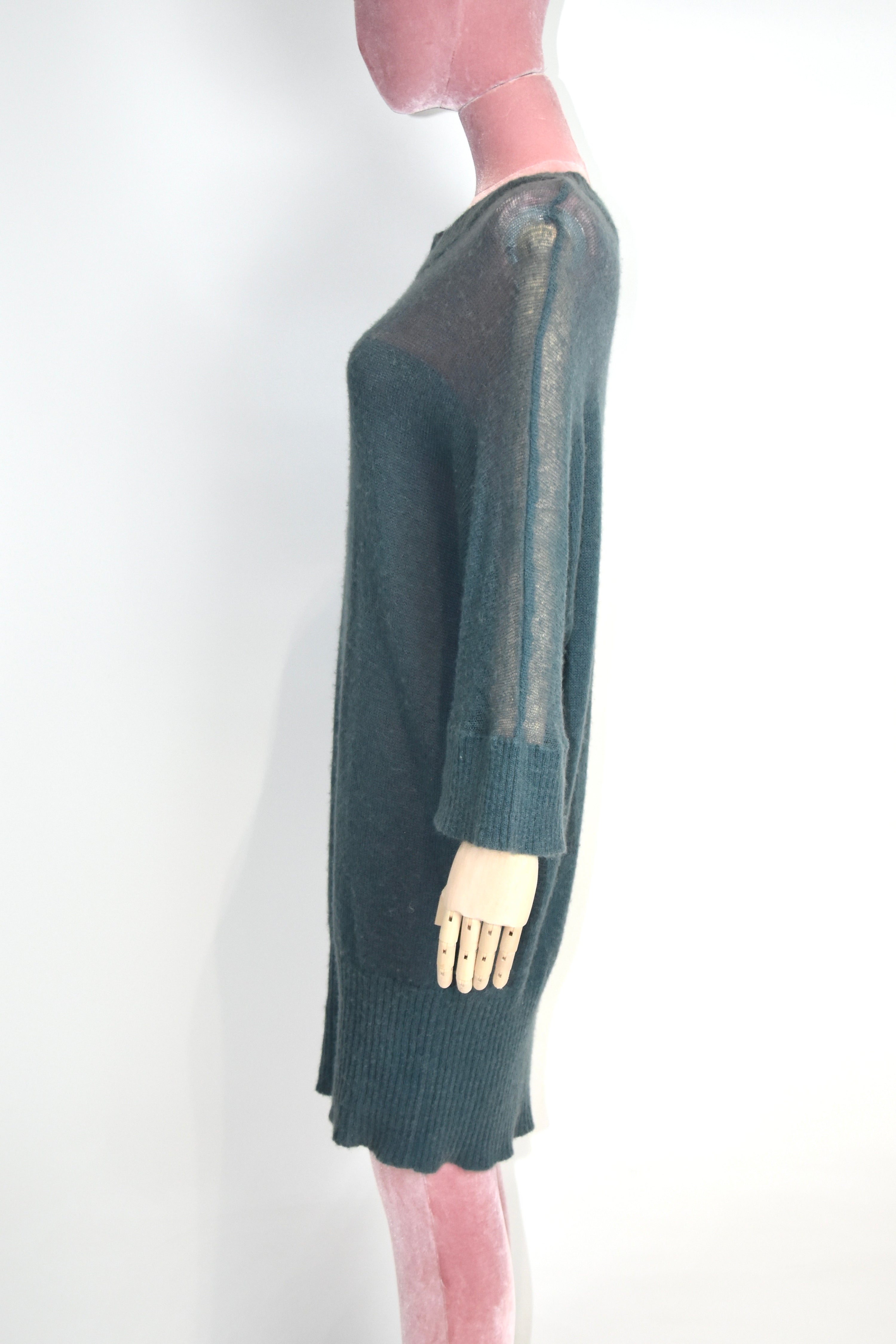 MM6 Draped Mist-Blue Knit Dress