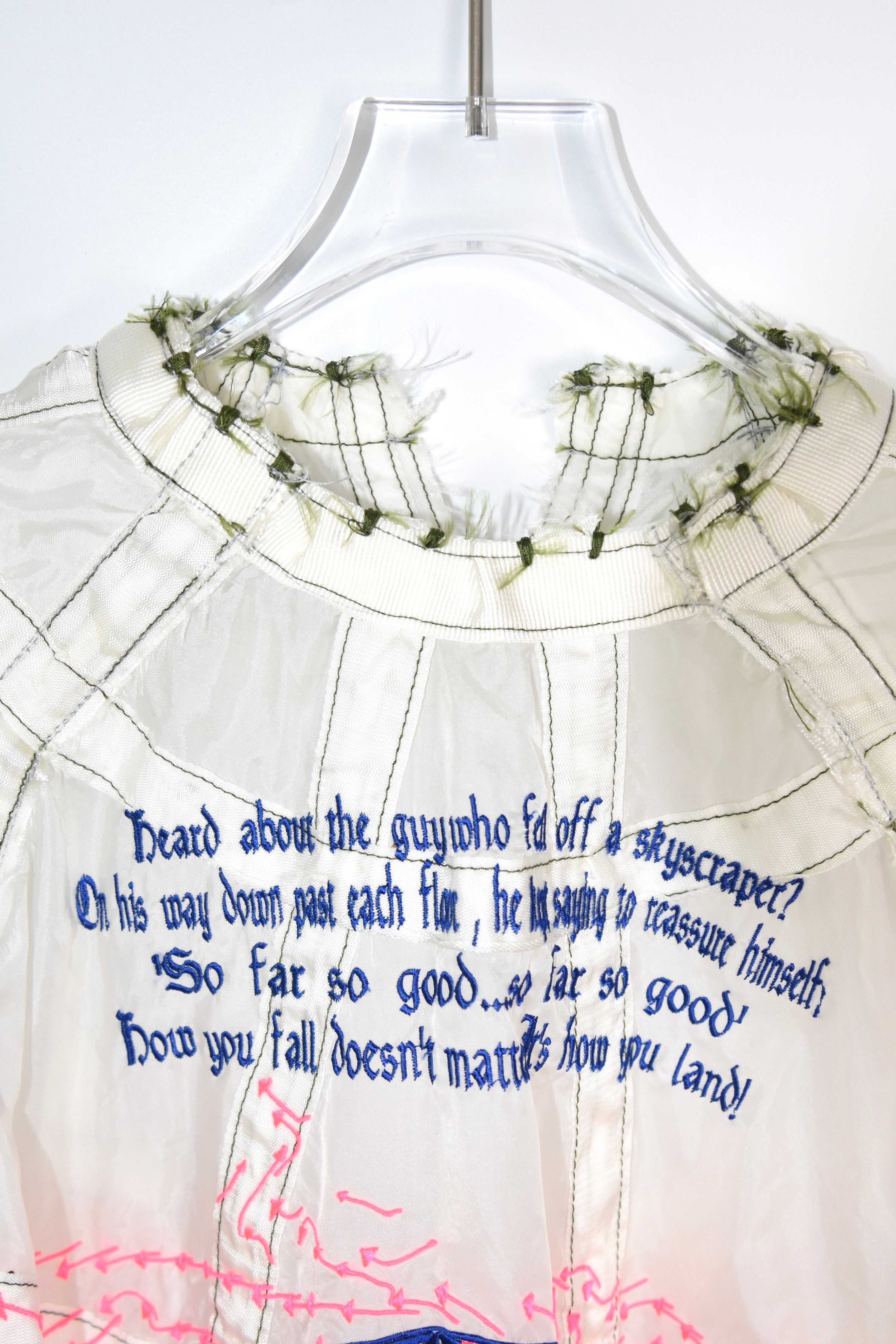 Upcycled Parachute Cape – Experimental Avant-Garde Utility Poncho