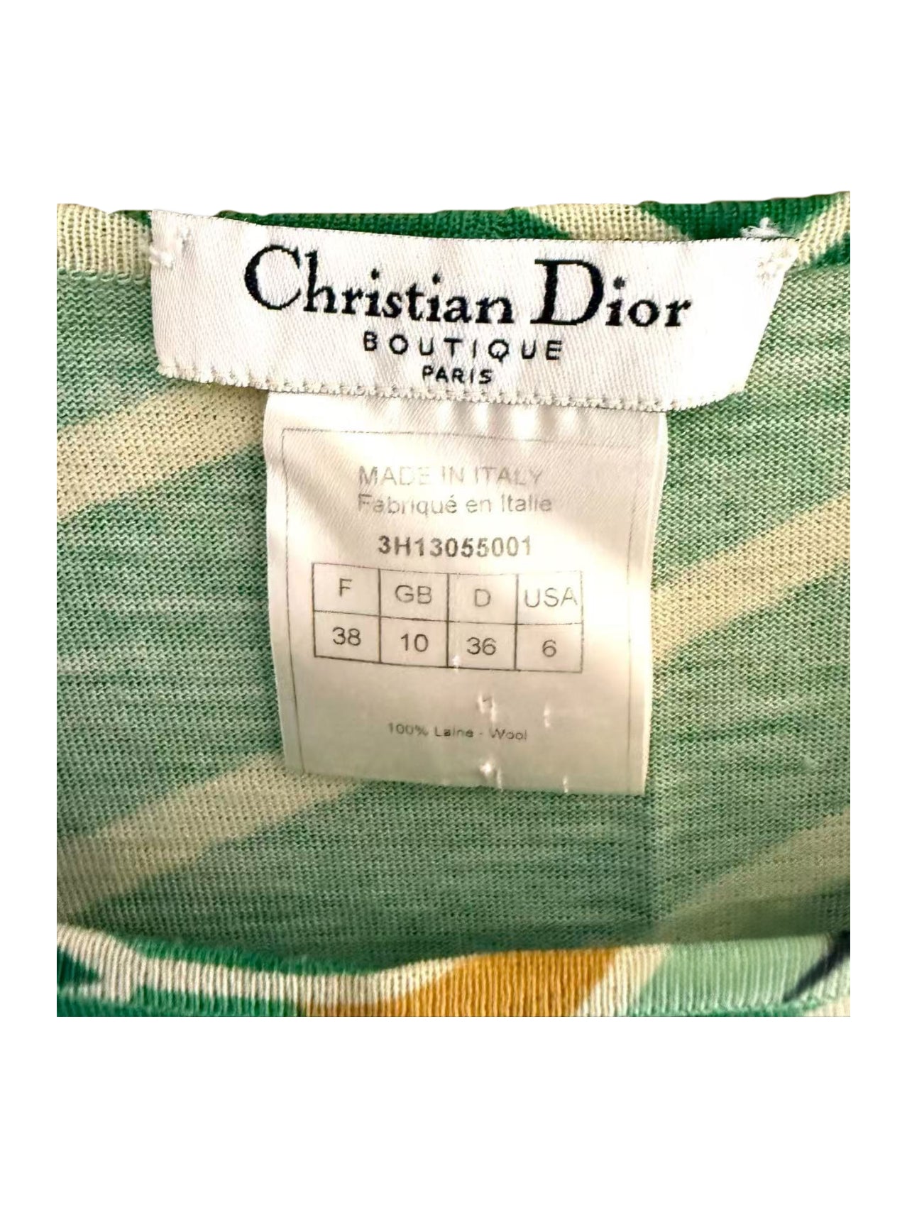 CHRISTIAN DIOR BY JOHN GALLIANO 2003 Runway Oriental Goldfish Print Wool Knit Cardigan & Camisole Set