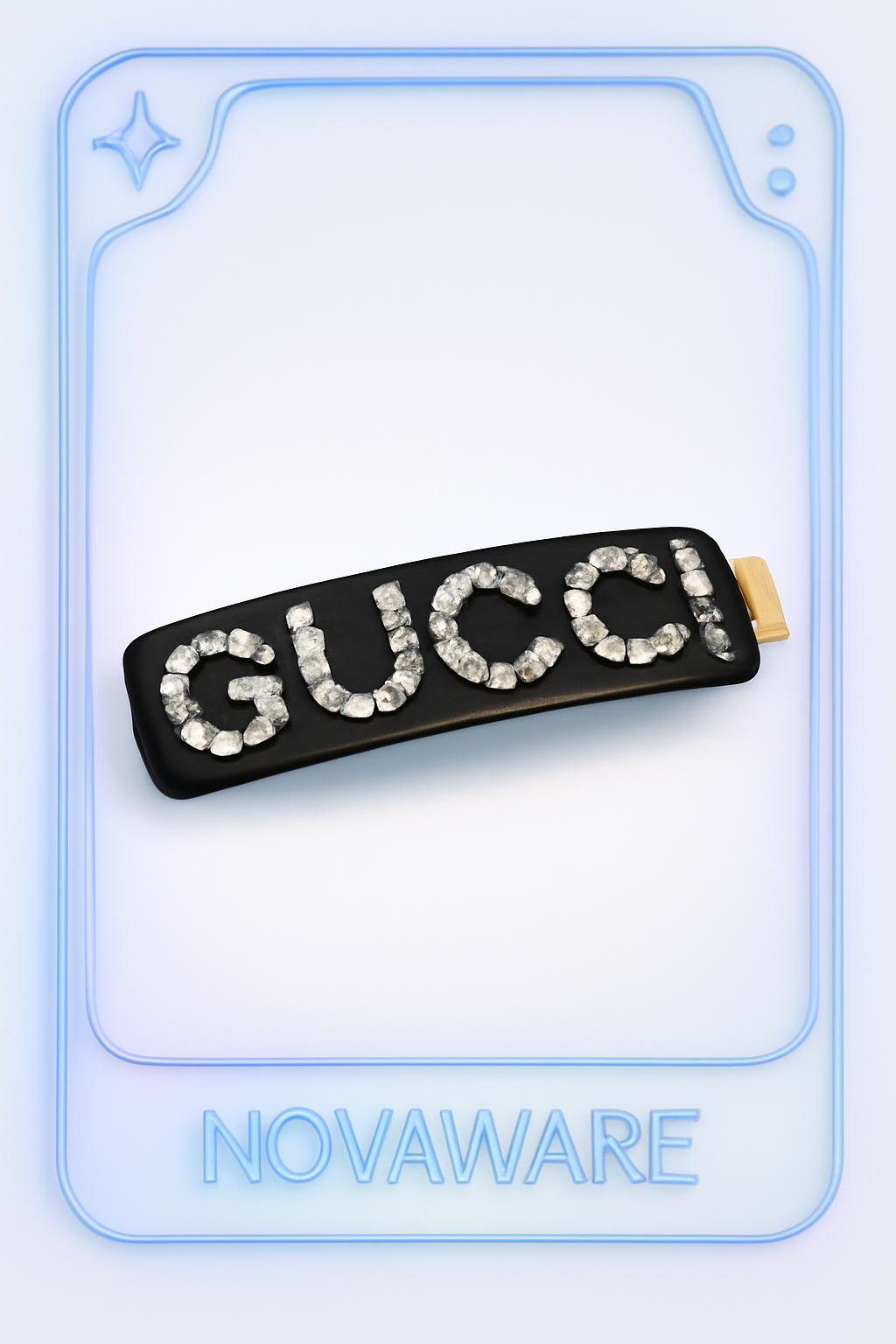 GUCCI Crystal Logo Hair Clip