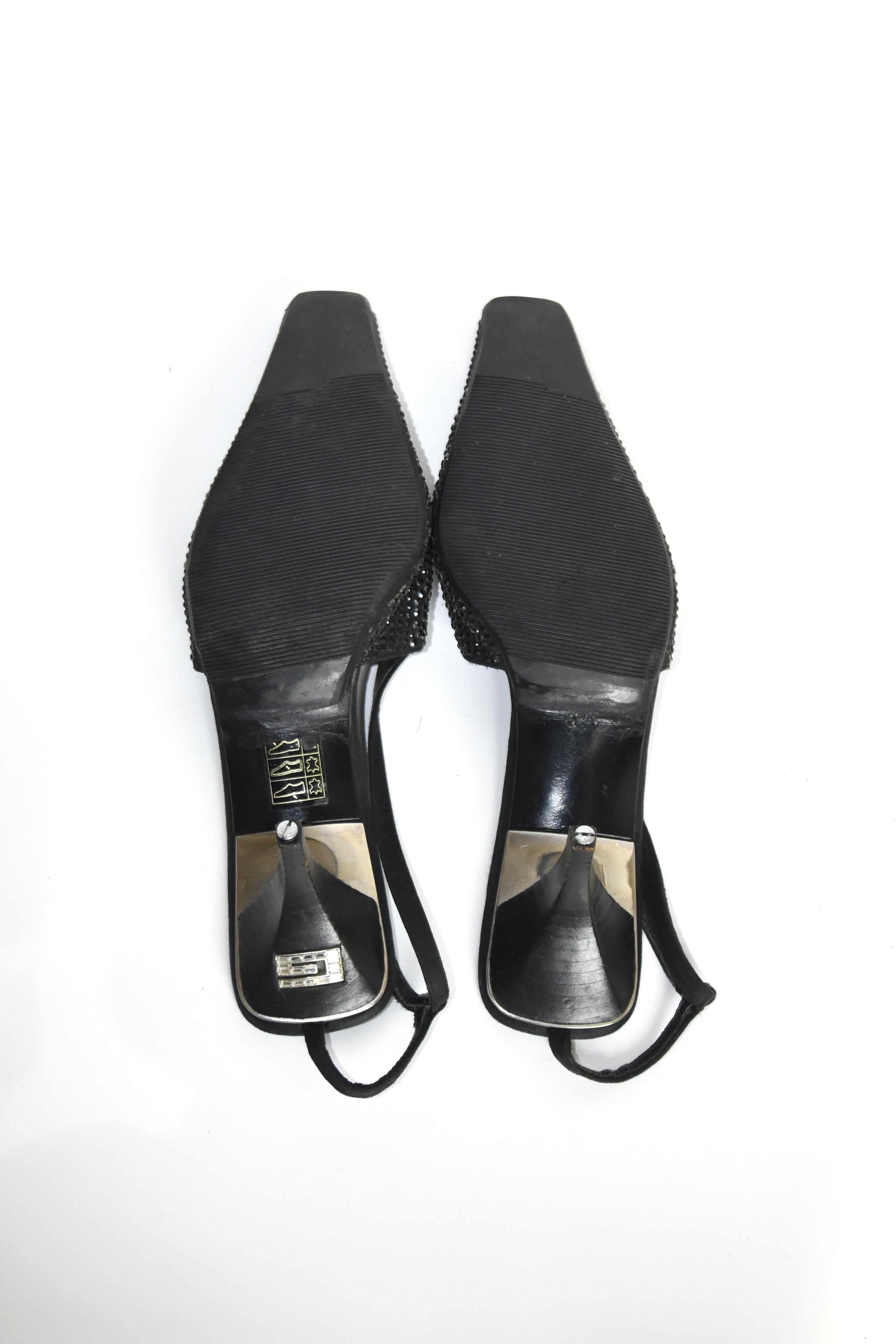 Gucci S/S 1998 Swarovski Crystal GG Slingback Heels