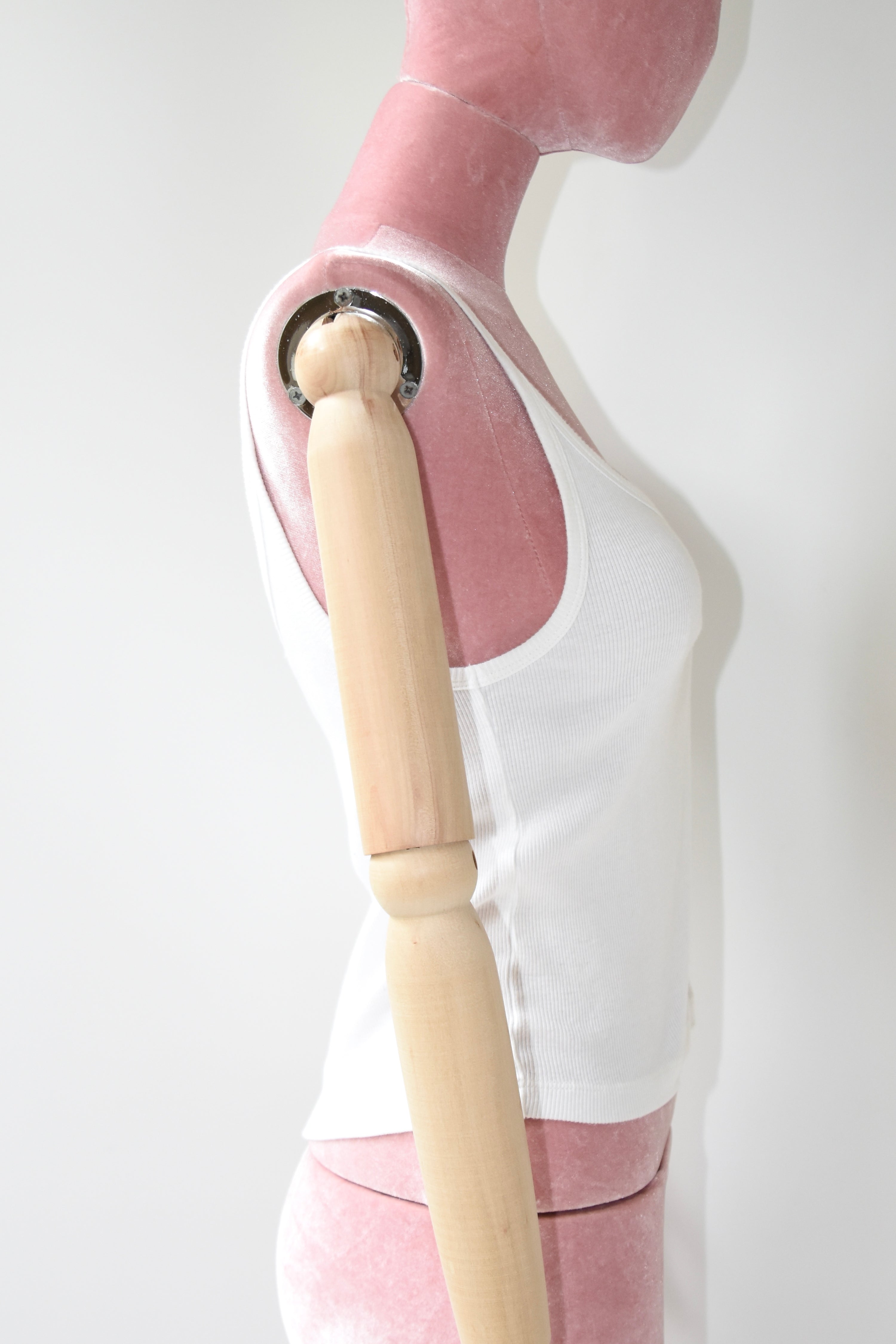 CELINE Ribbed White Logo Tank Top with Triomphe Detail