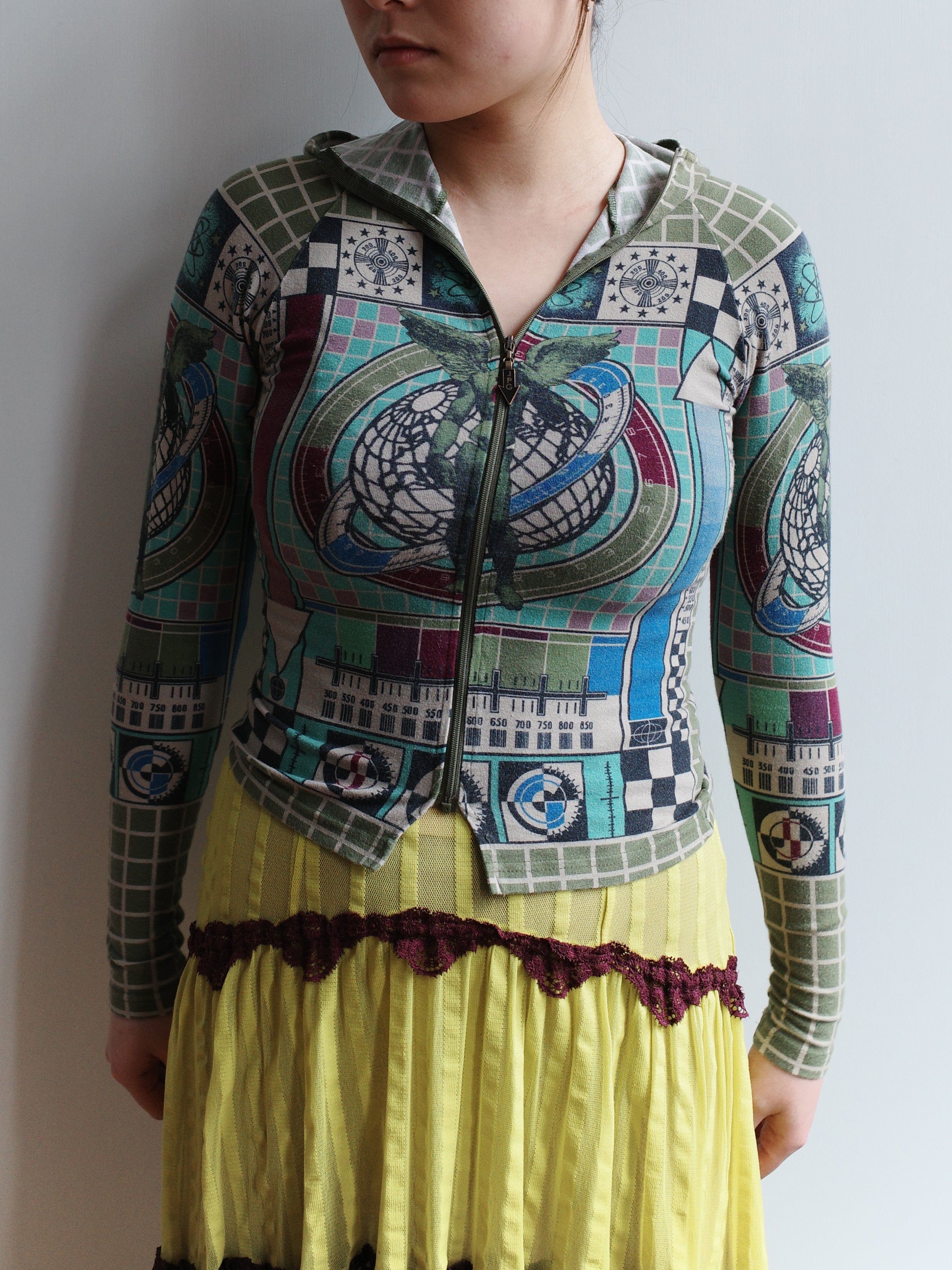 Jean Paul Gaultier Vintage TV Print Hooded Sweatshirt
