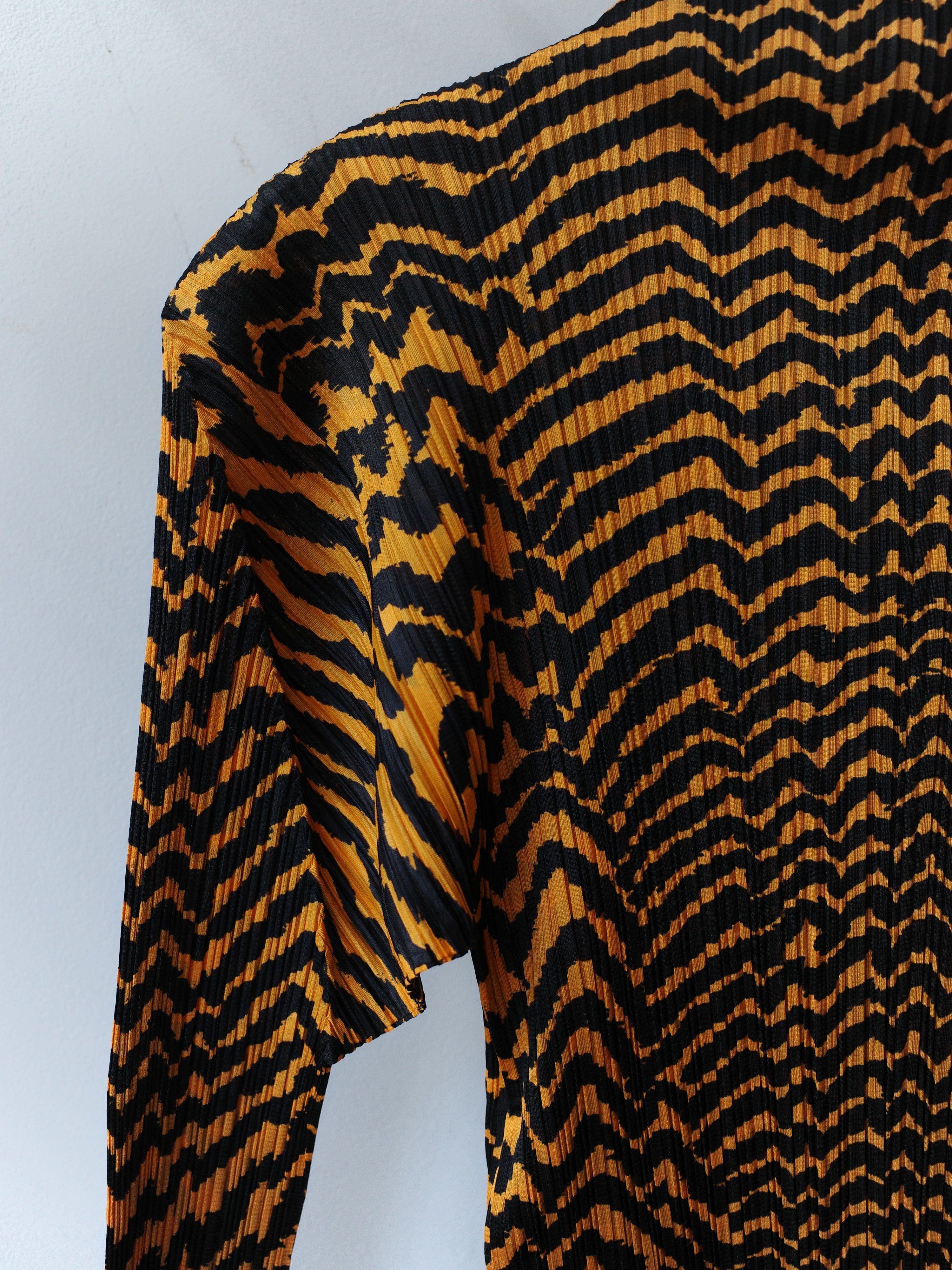 Issey Miyake Vintage Pleated Tiger-Print Top