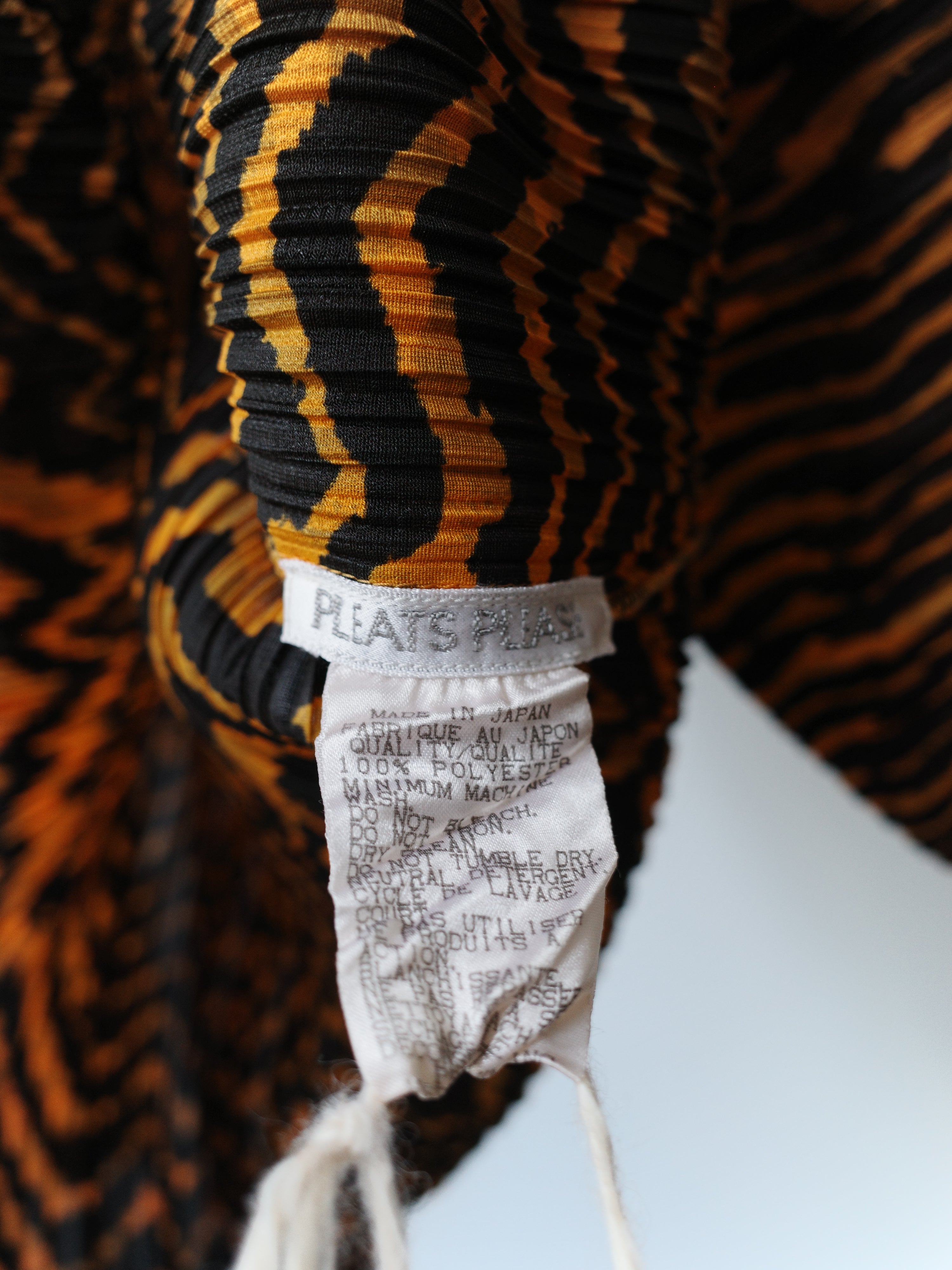 Issey Miyake Vintage Pleated Tiger-Print Top