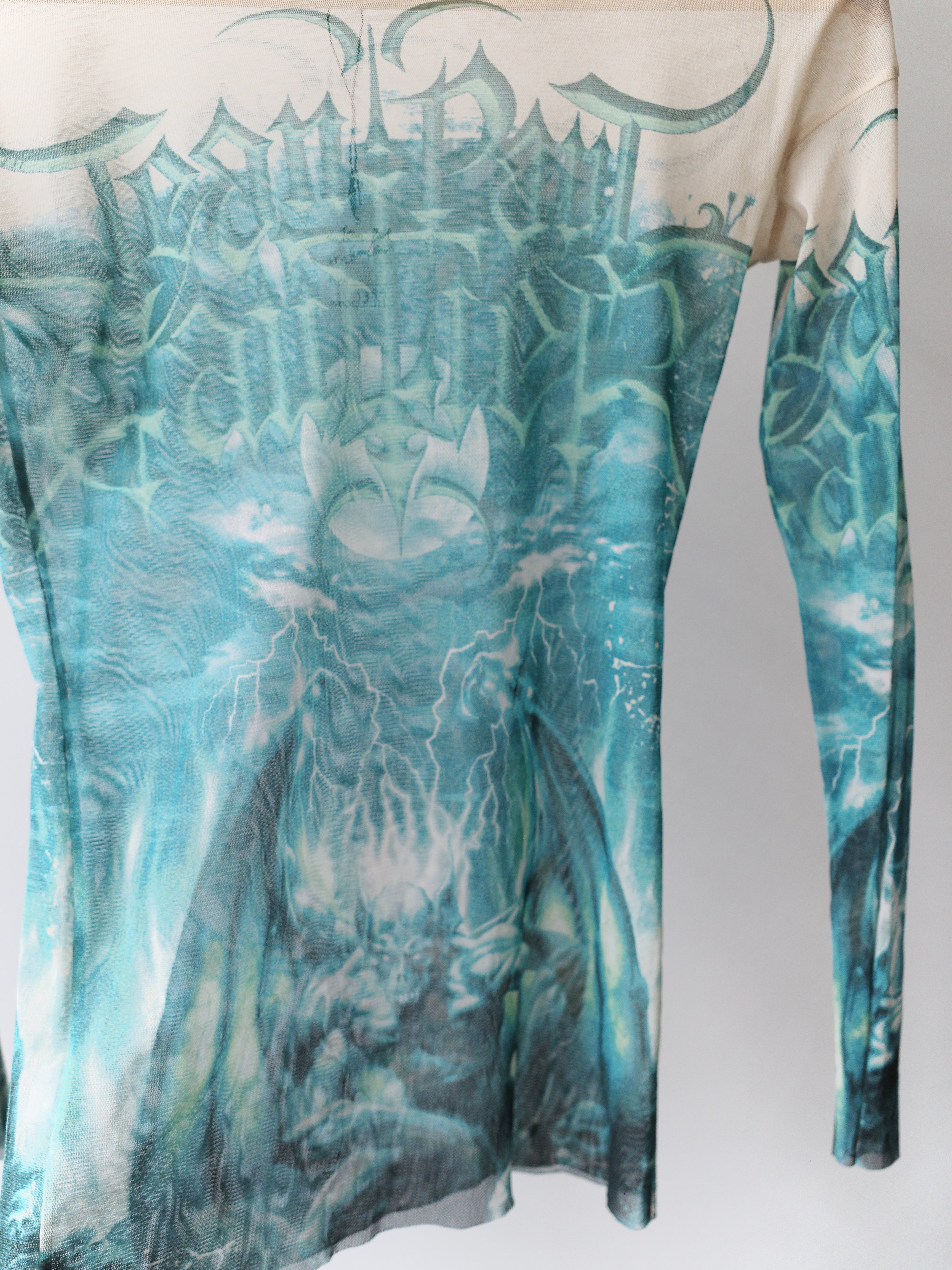 Jean Paul Gaultier Rare Green Satanic Mesh Top