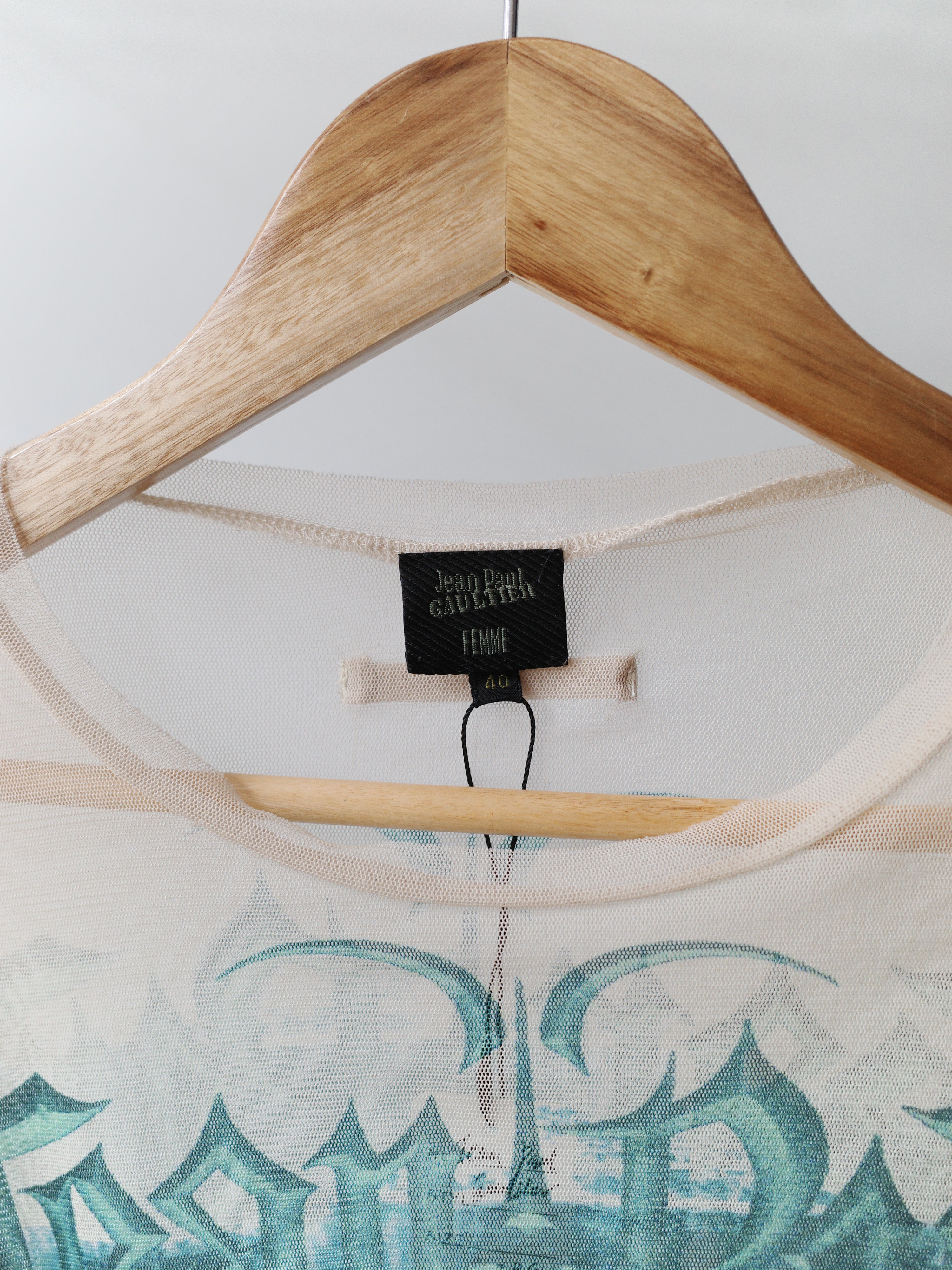 Jean Paul Gaultier Rare Green Satanic Mesh Top