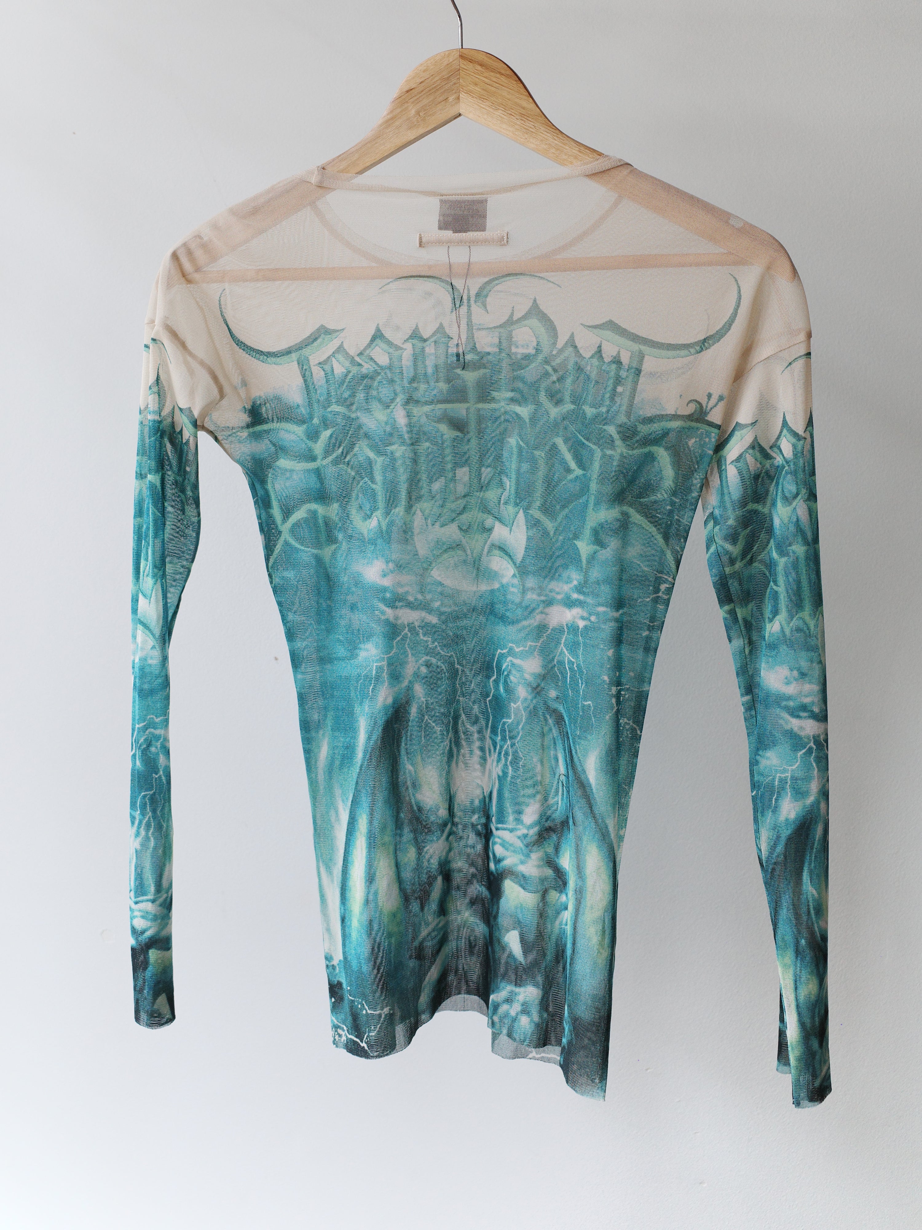 Jean Paul Gaultier Rare Green Satanic Mesh Top