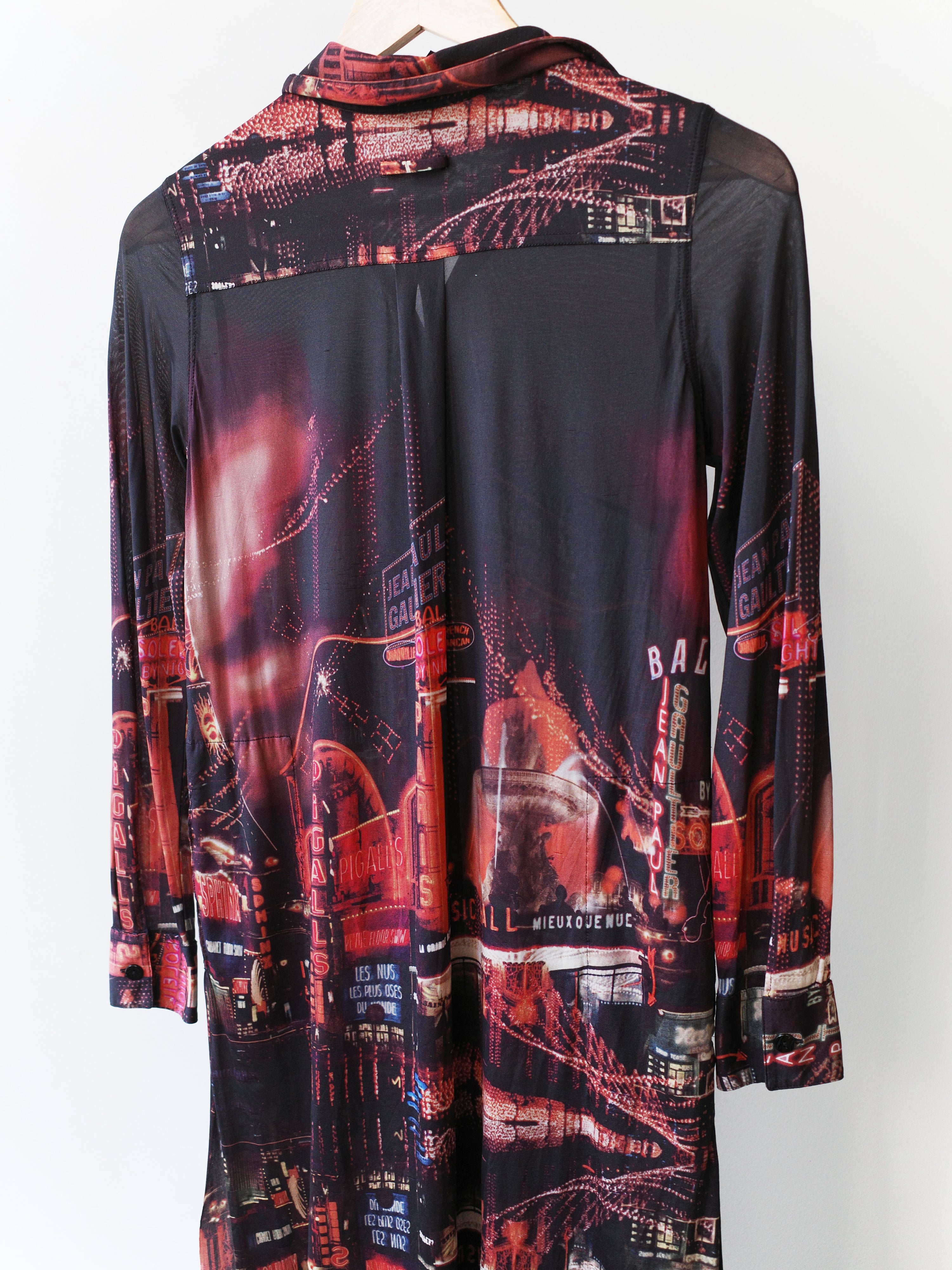 Jean Paul Gaultier 1990s Street Scene Print Shirt Dress