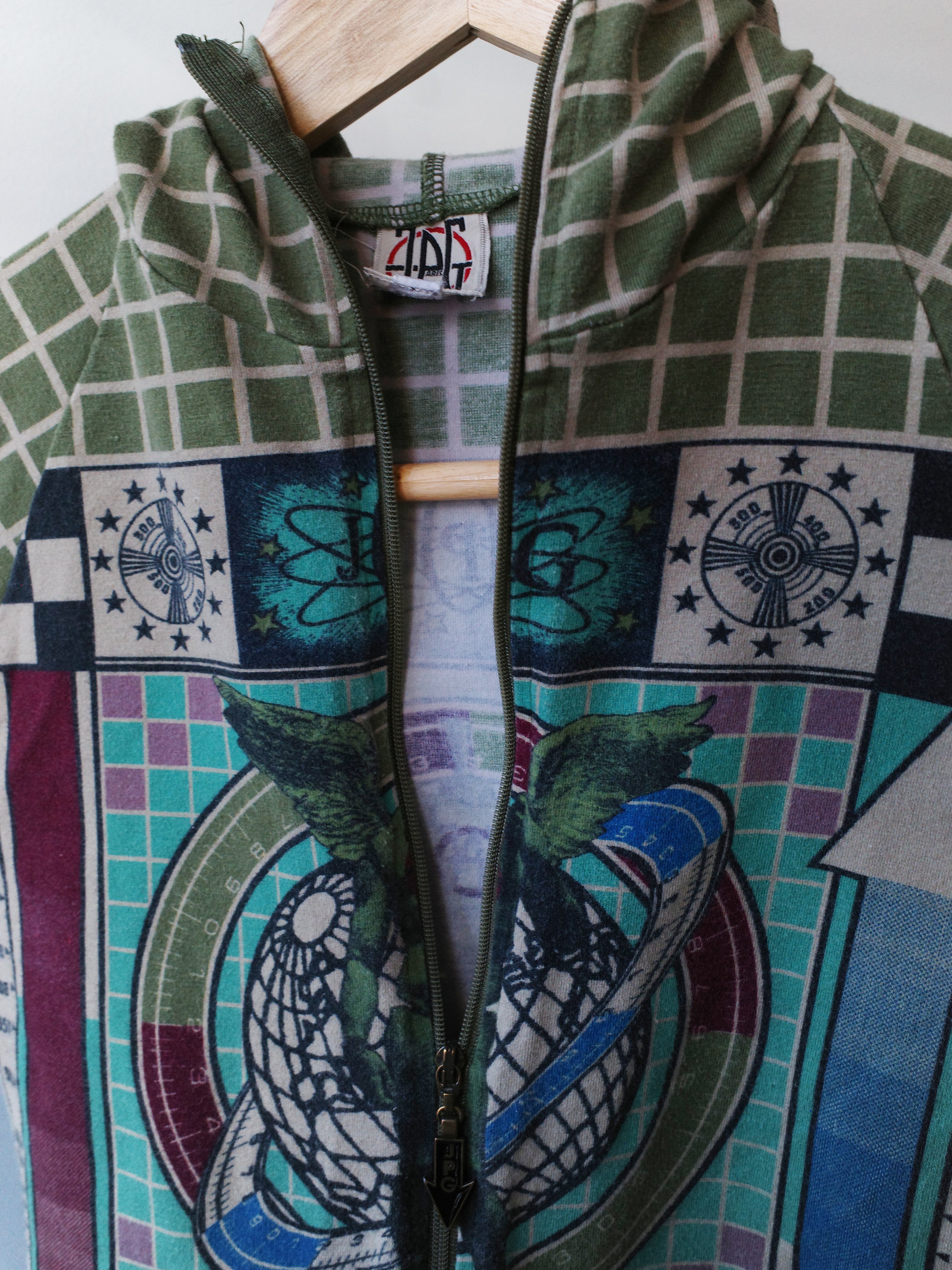 Jean Paul Gaultier Vintage TV Print Hooded Sweatshirt