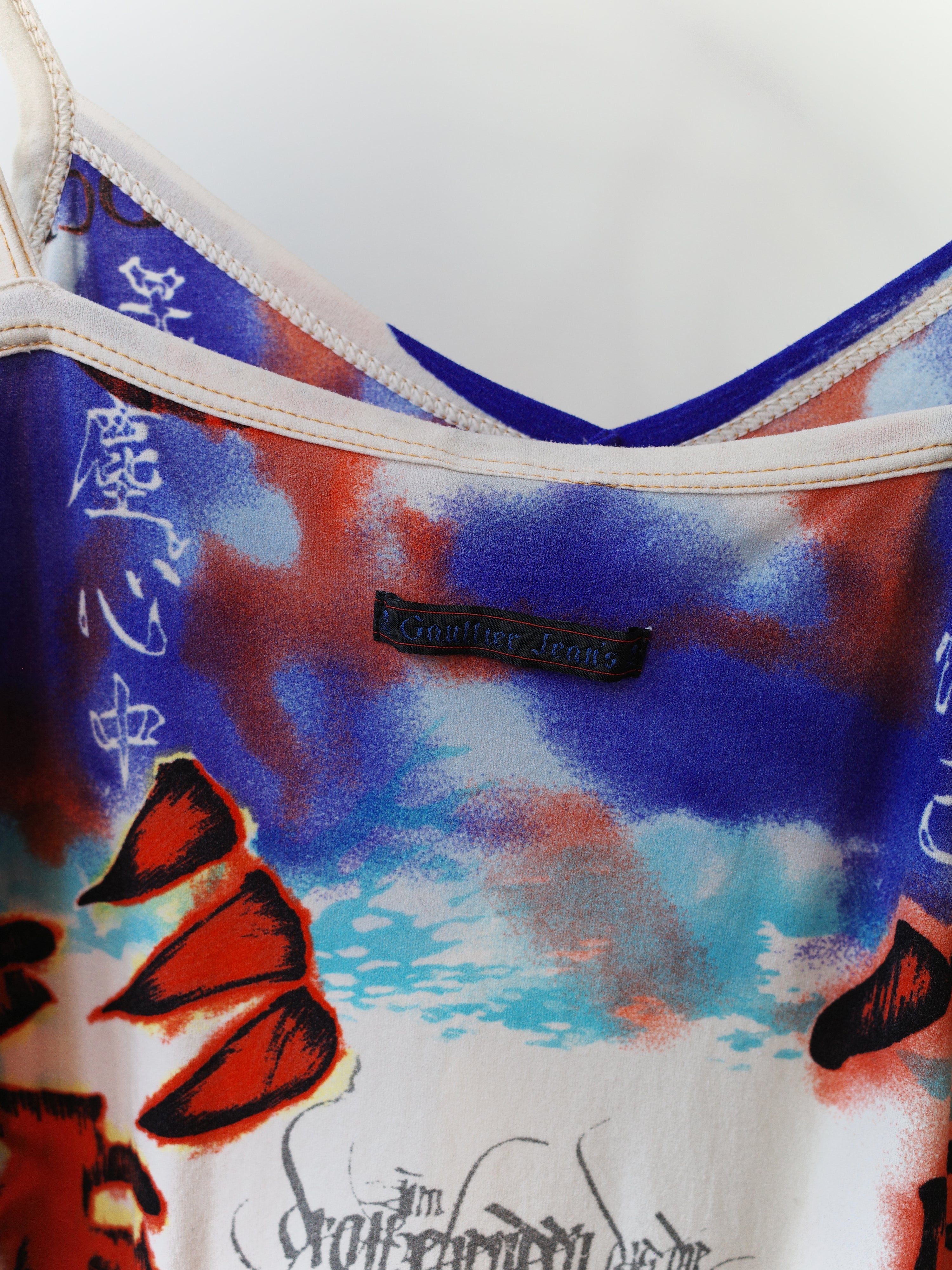 Jean Paul Gaultier Hanzi Graffiti Slip Dress
