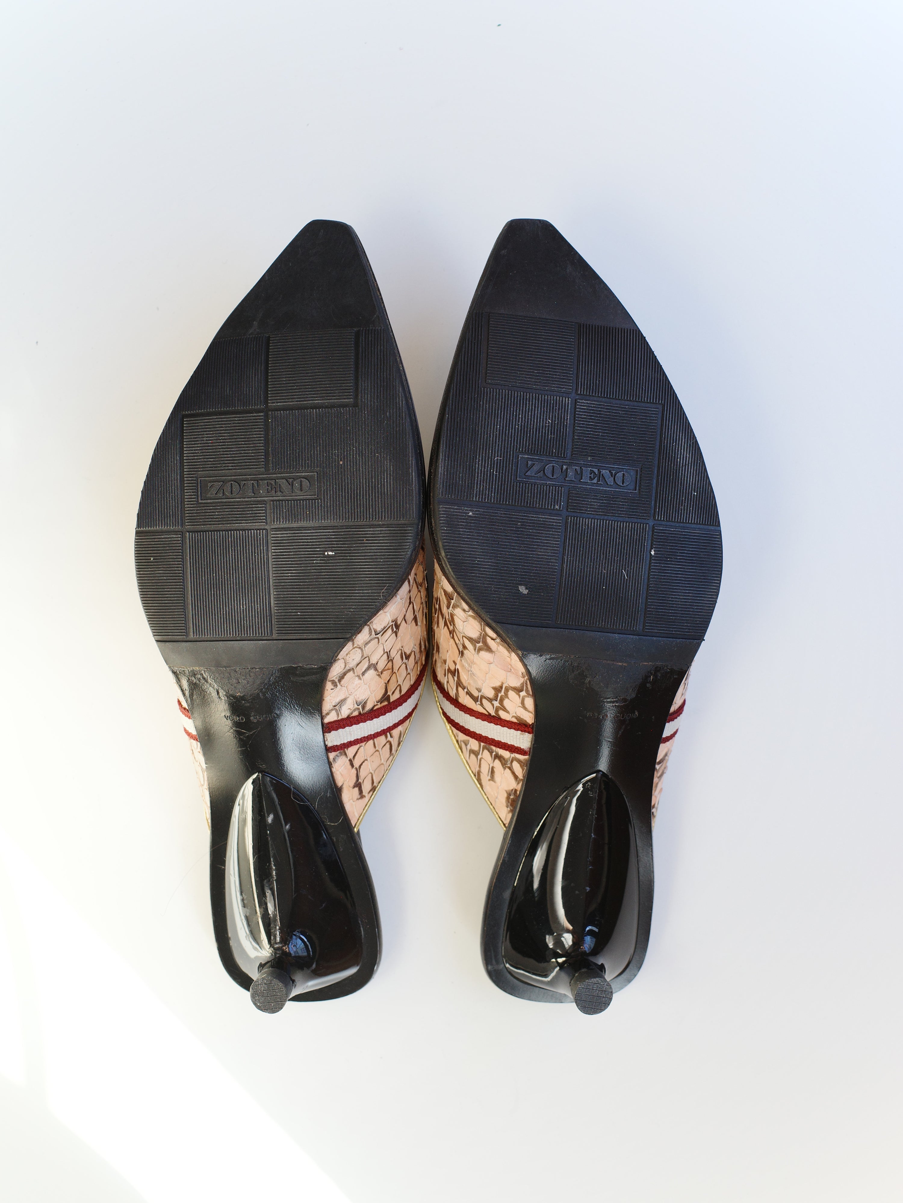Miu Miu Y2K SS2000 Runway Sporty Snake Print Leather Number "3" Pointy Mules