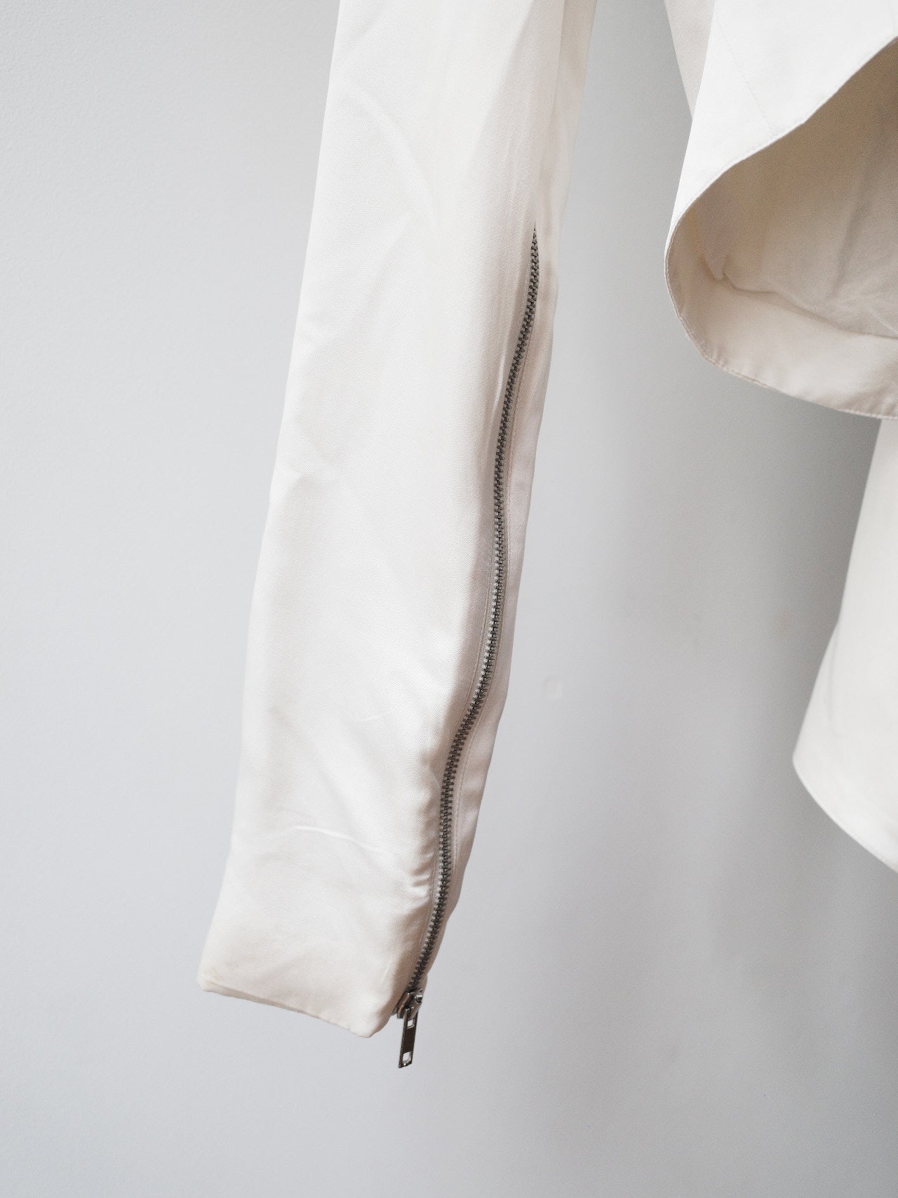 Haider Ackermann Ivory Silk Drape-Zip Jacket