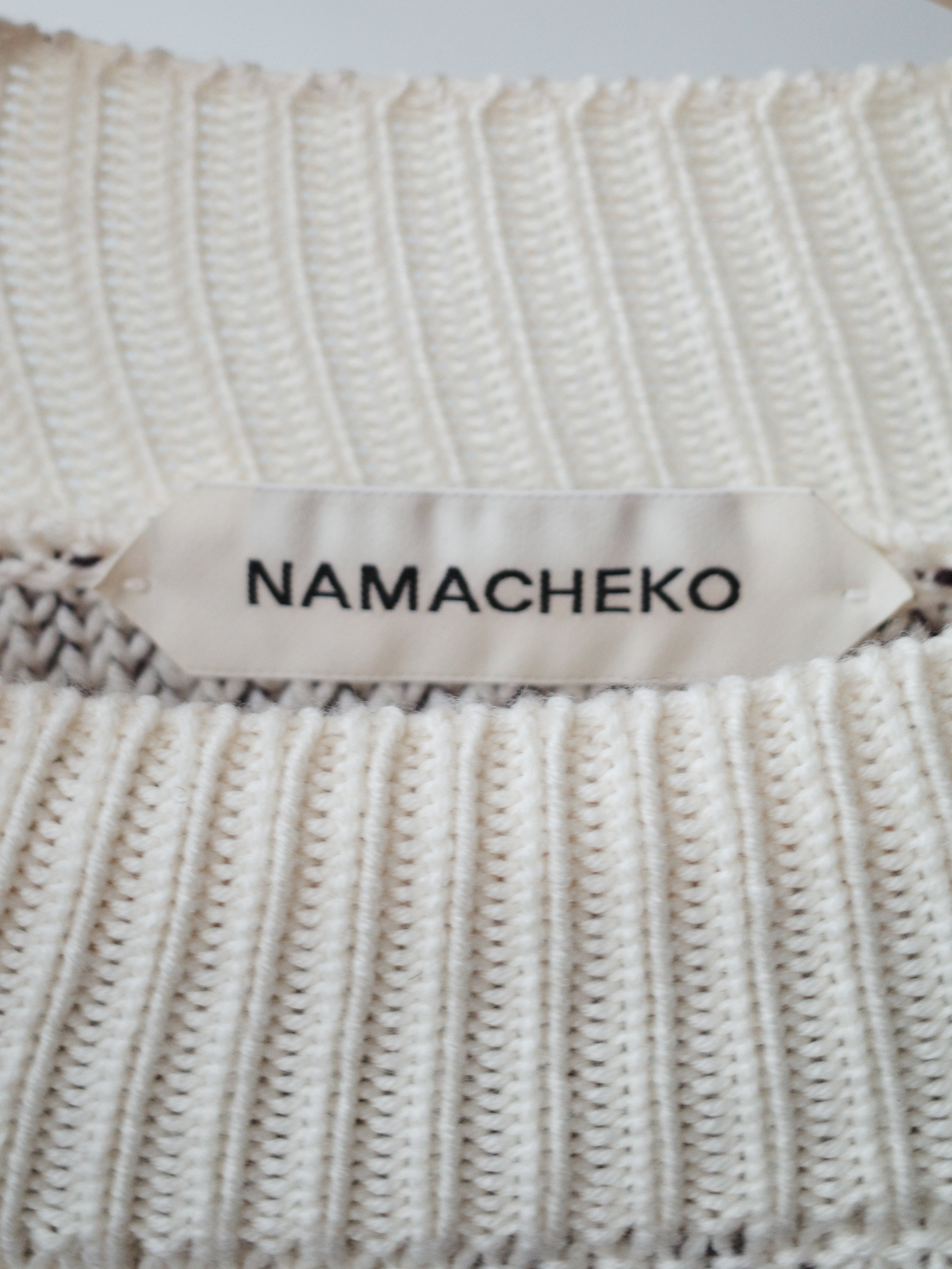 Namacheko Cream Patterned Knit Sweater