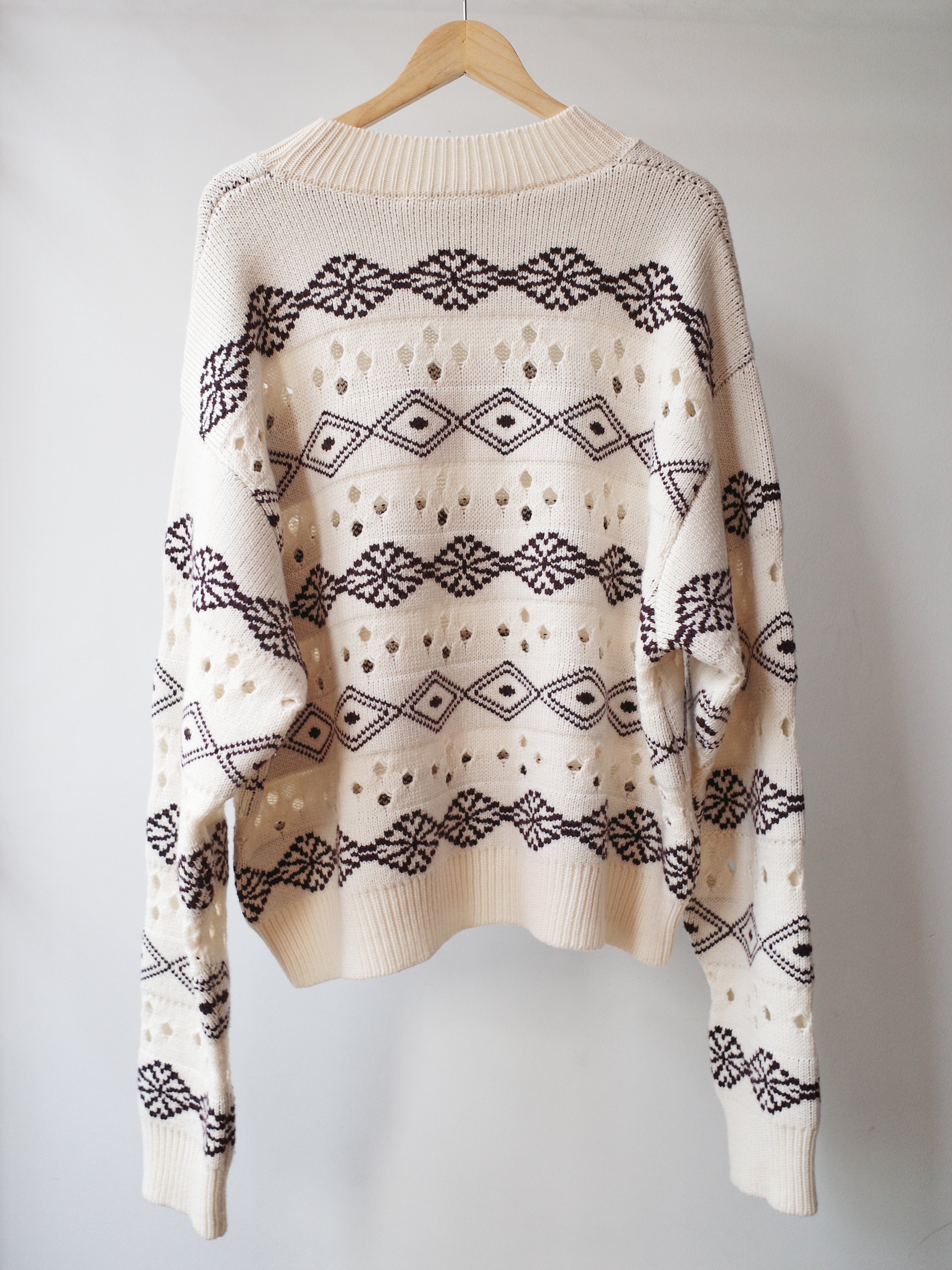 Namacheko Cream Patterned Knit Sweater