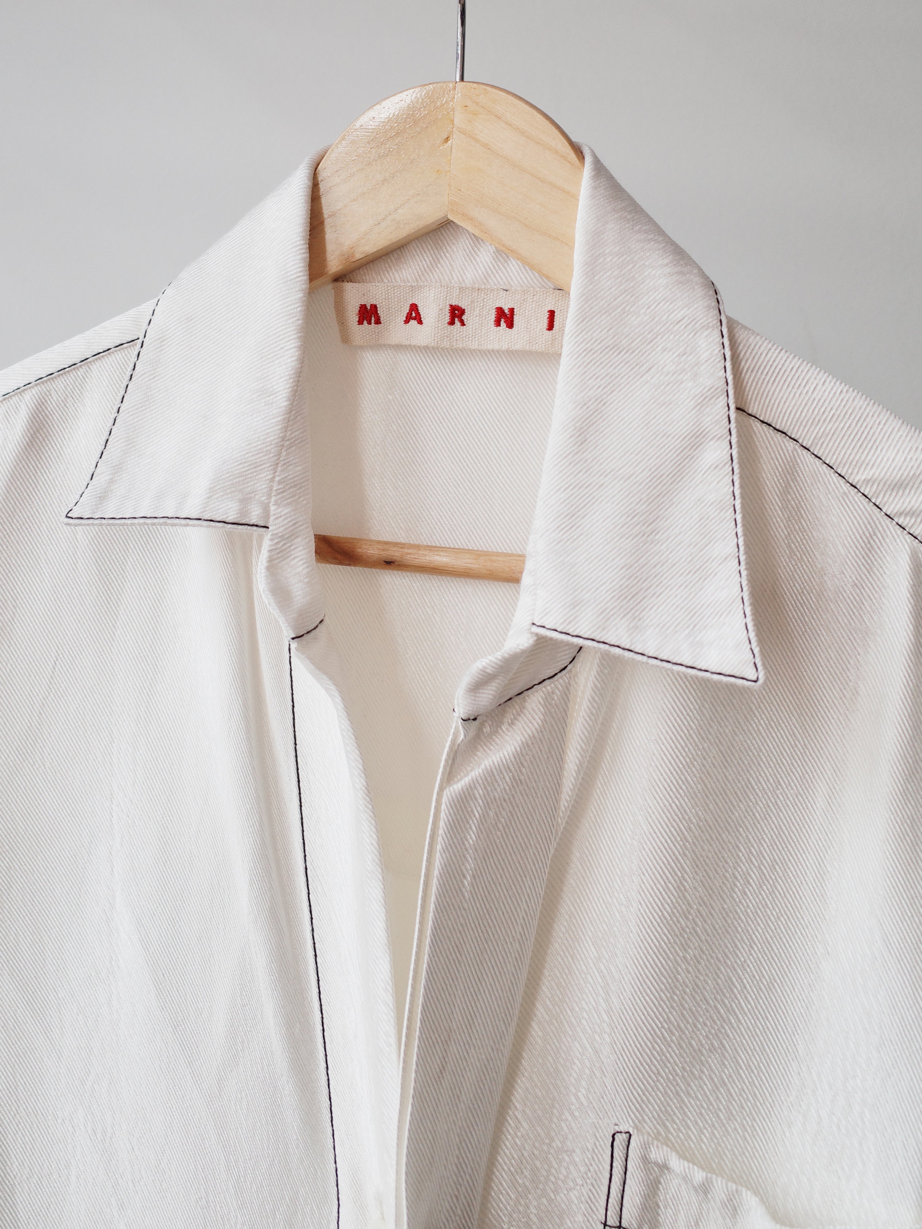 MARNI Iridescent Satin Shirt with Metal Buttons
