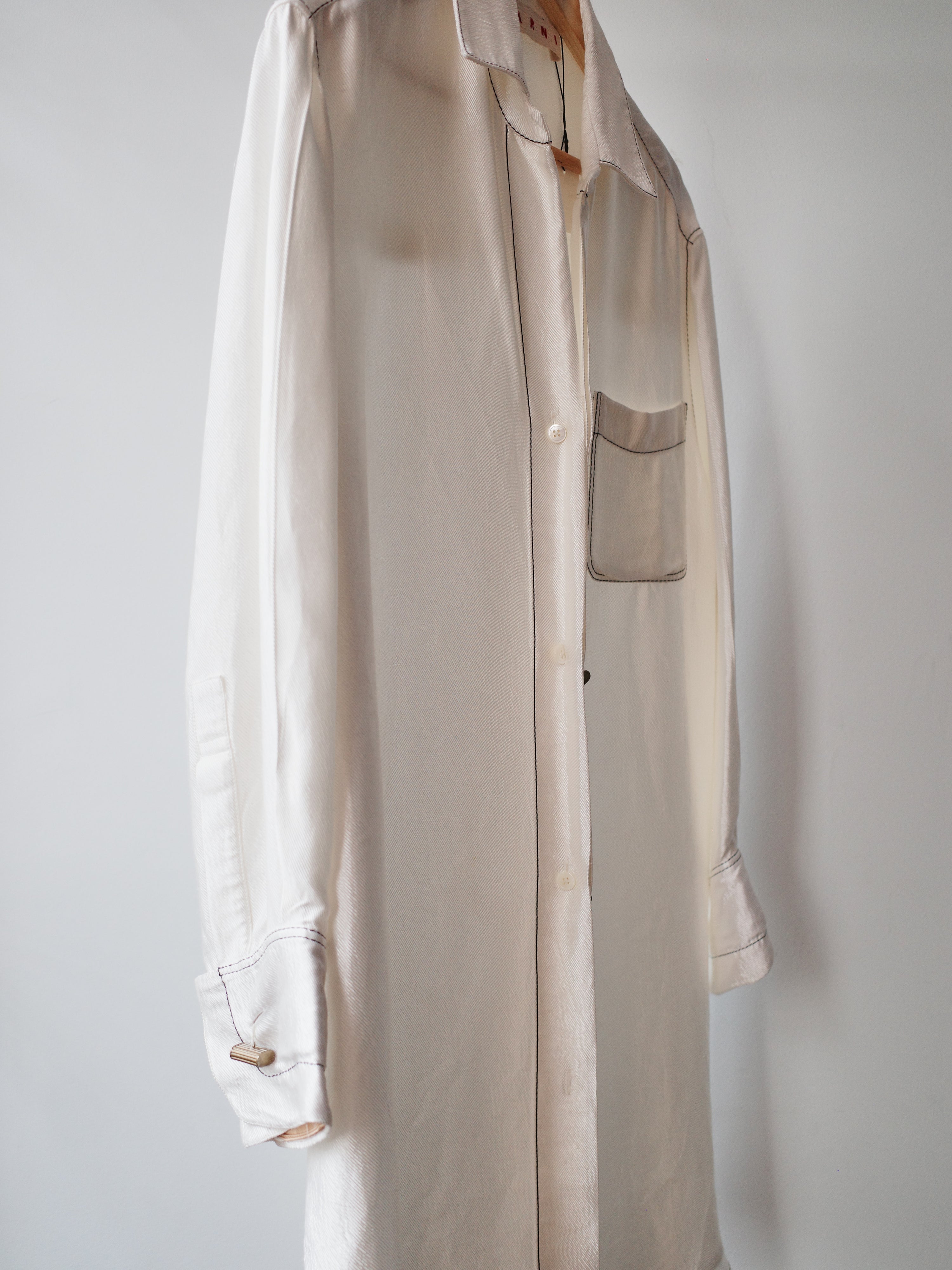 MARNI Iridescent Satin Shirt with Metal Buttons