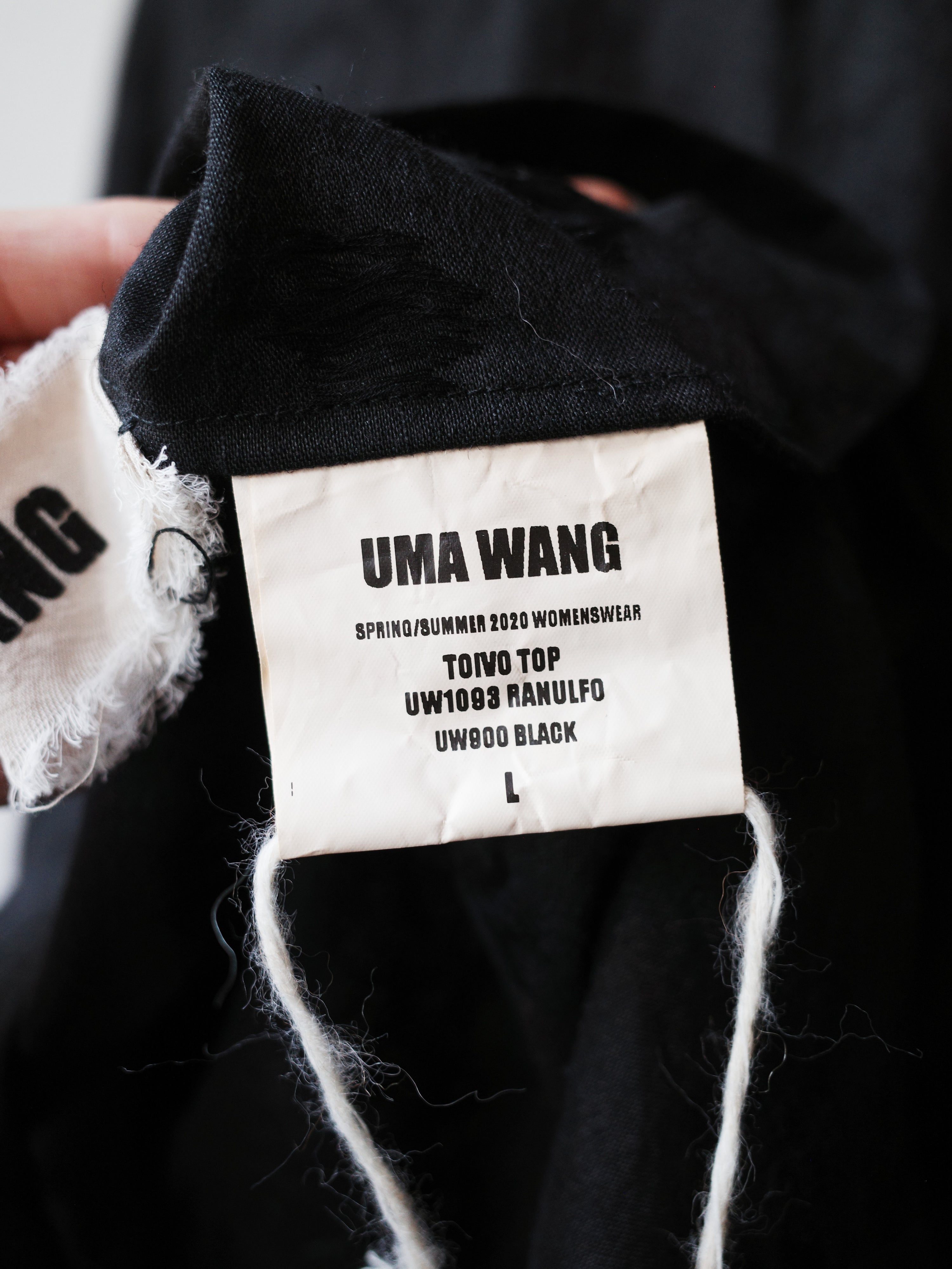 UMA WANG “TOIVO” Black Ruched Sleeve Top