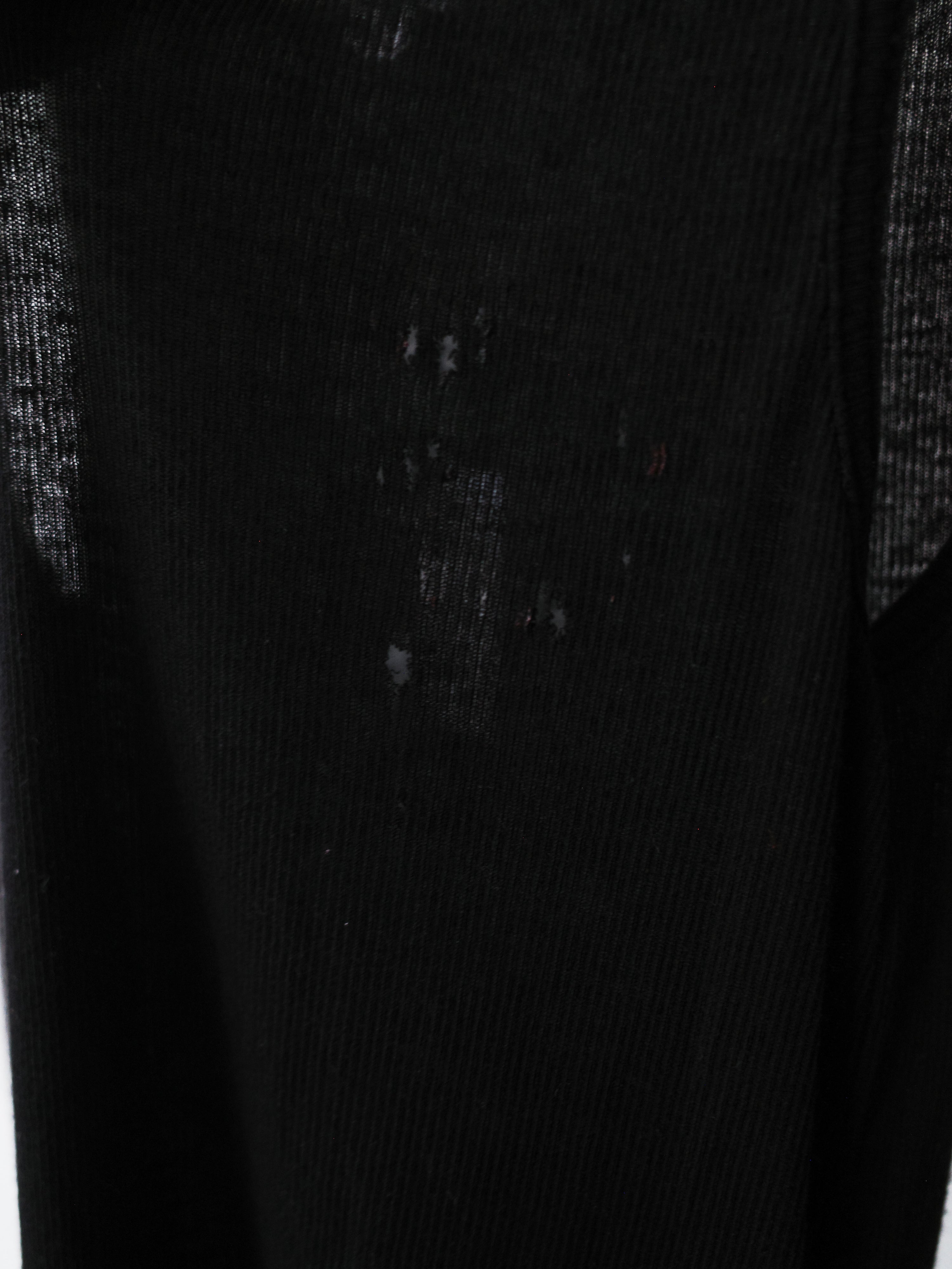 Saint Laurent Distressed Black Tank Top