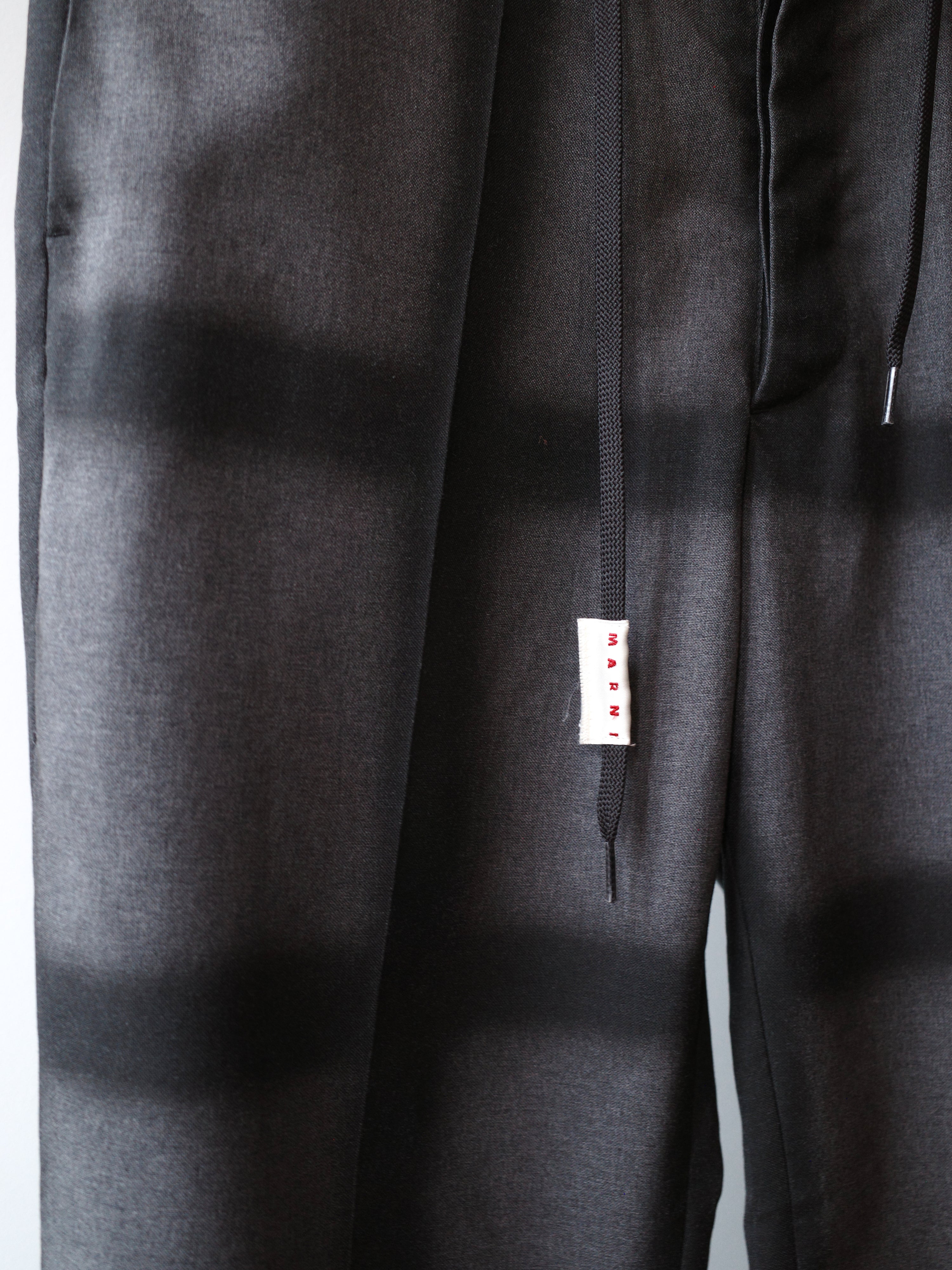 Marni Grey Black Check Spray Print Trousers