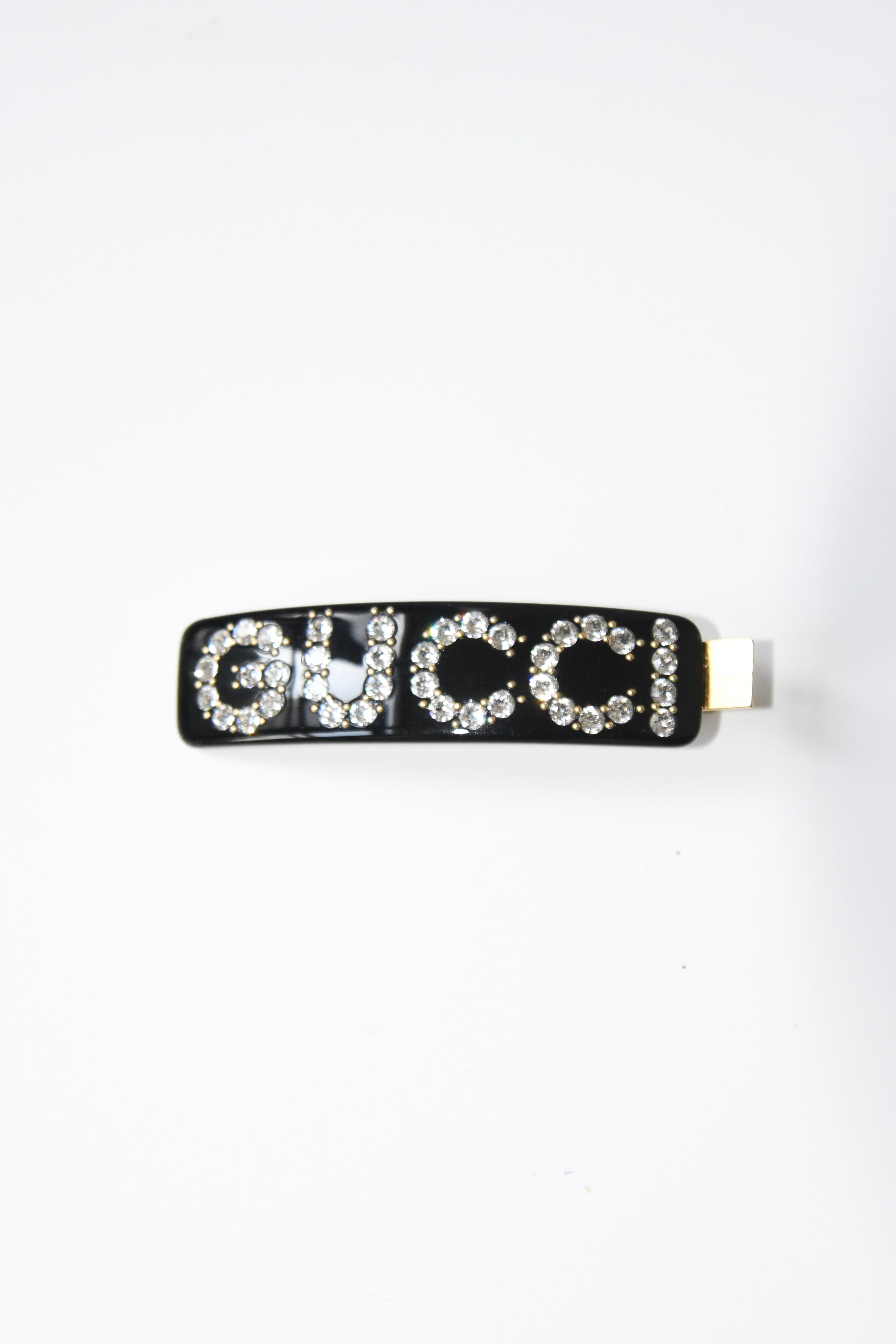 GUCCI Crystal Logo Hair Clip