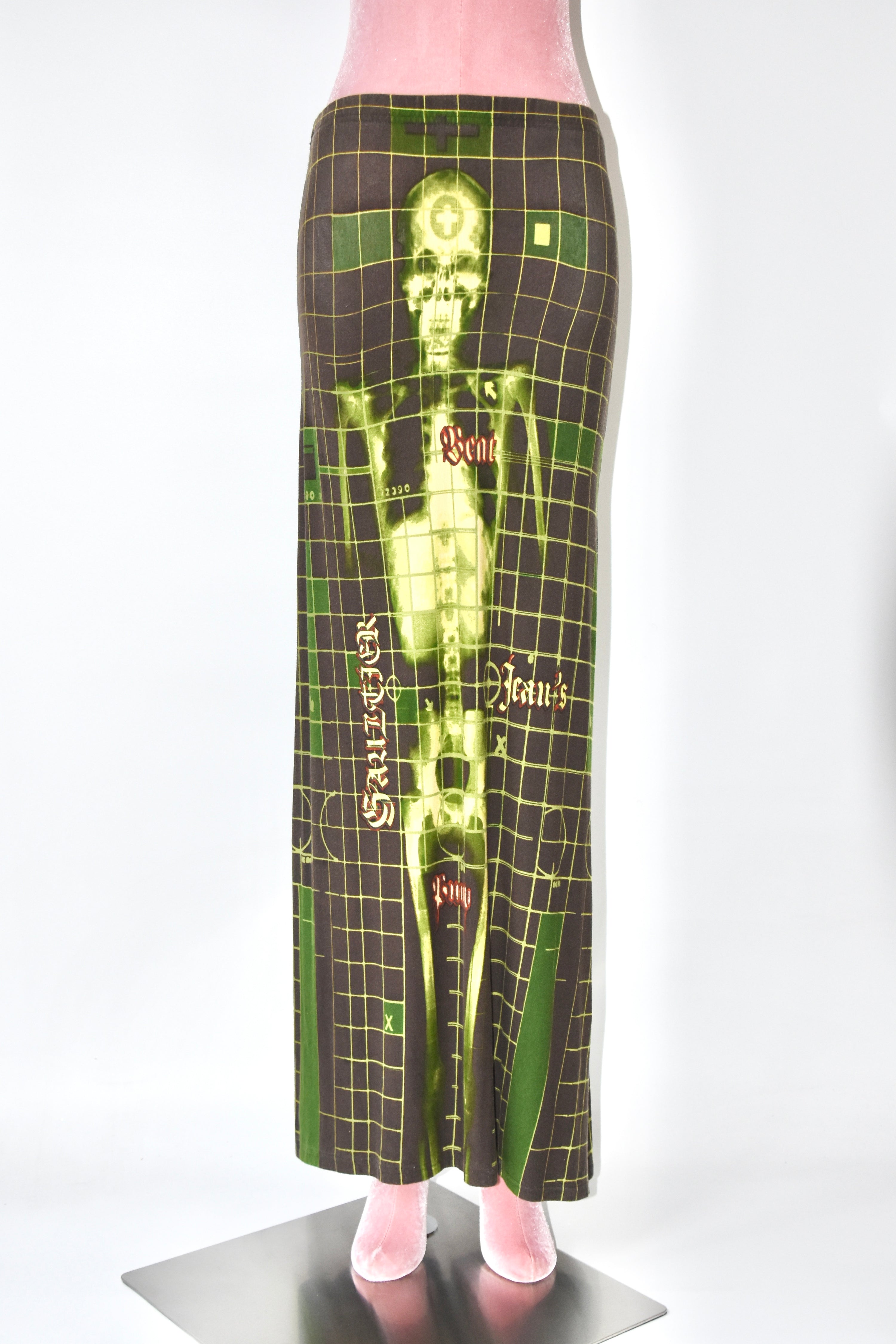Jean Paul Gaultier S/S 1996 “Cyberbaba” X-ray Skeleton Mesh Skirt