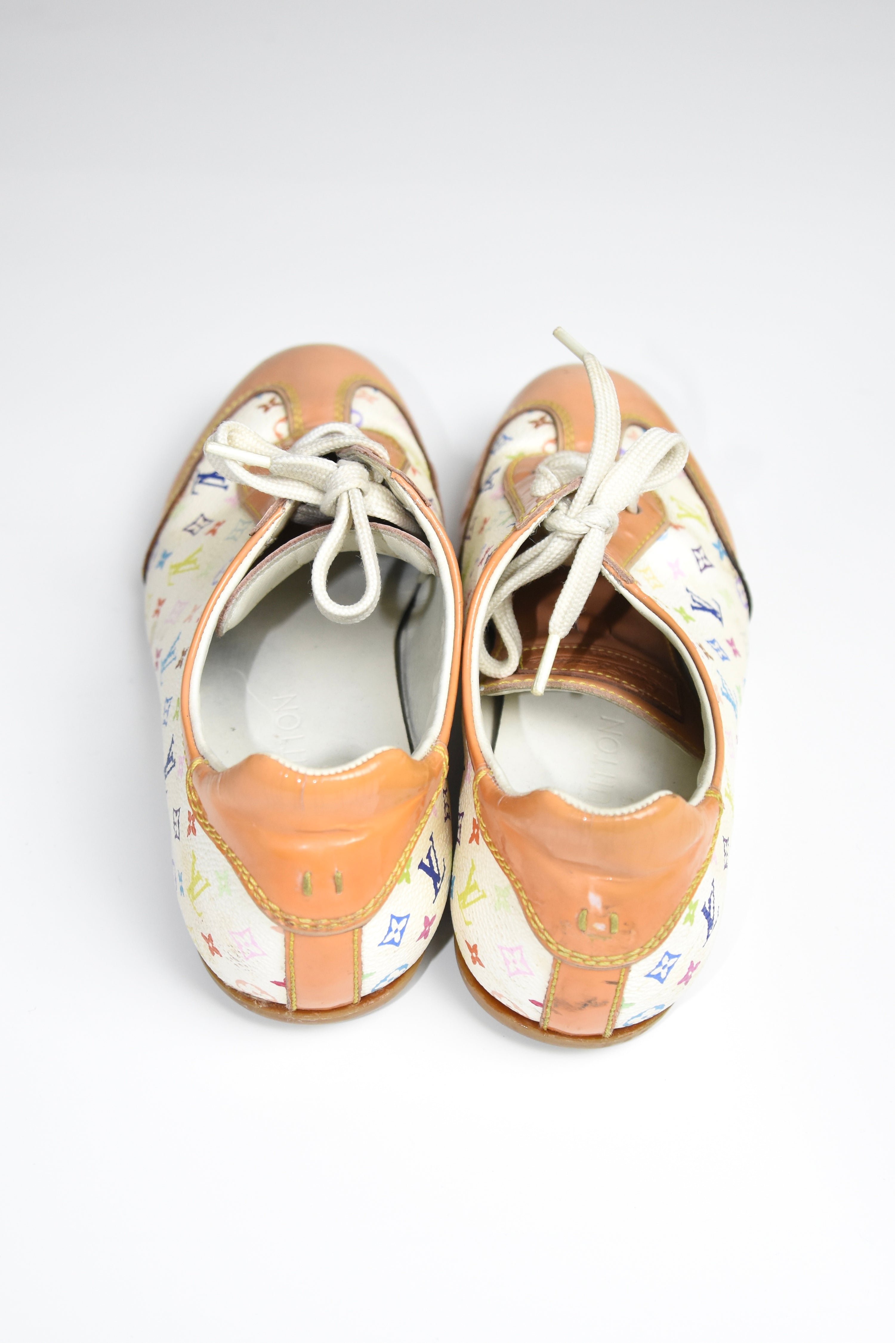 Louis Vuitton Monogram Multicolor Canvas & Patent Leather Lace-Up Sneakers (Y2K Takashi Murakami Era)