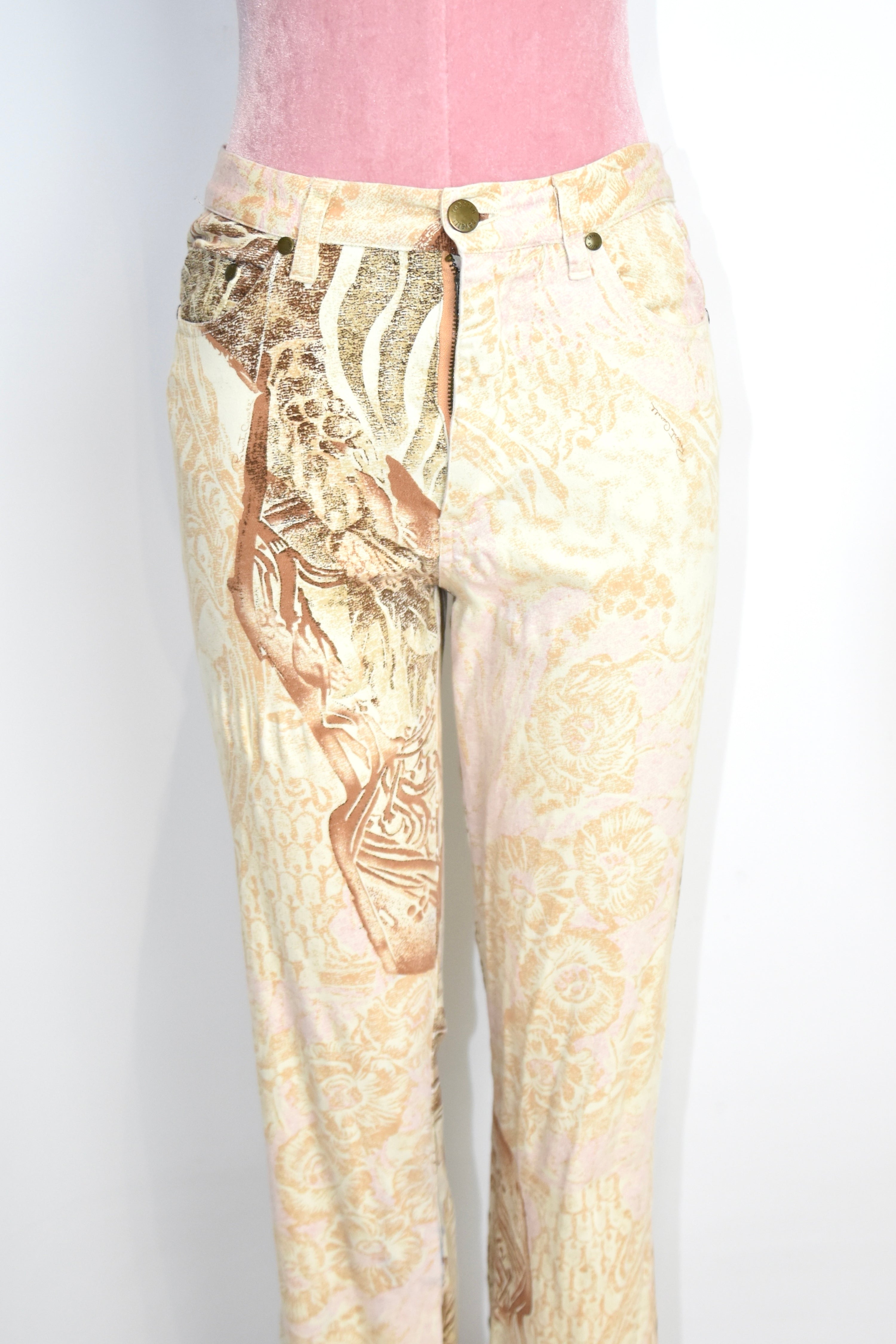 Roberto Cavalli All-Over Baroque Animal Print Pants