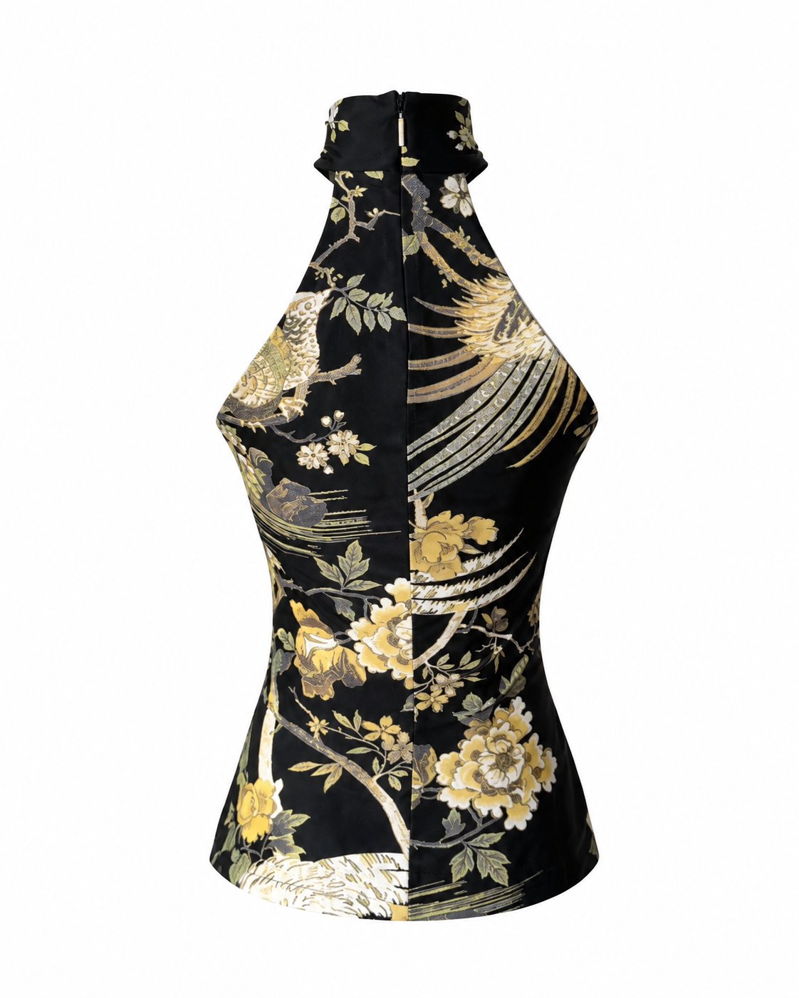 Roberto Cavalli FW 2006 Runway Floral Print Silk Halter Top