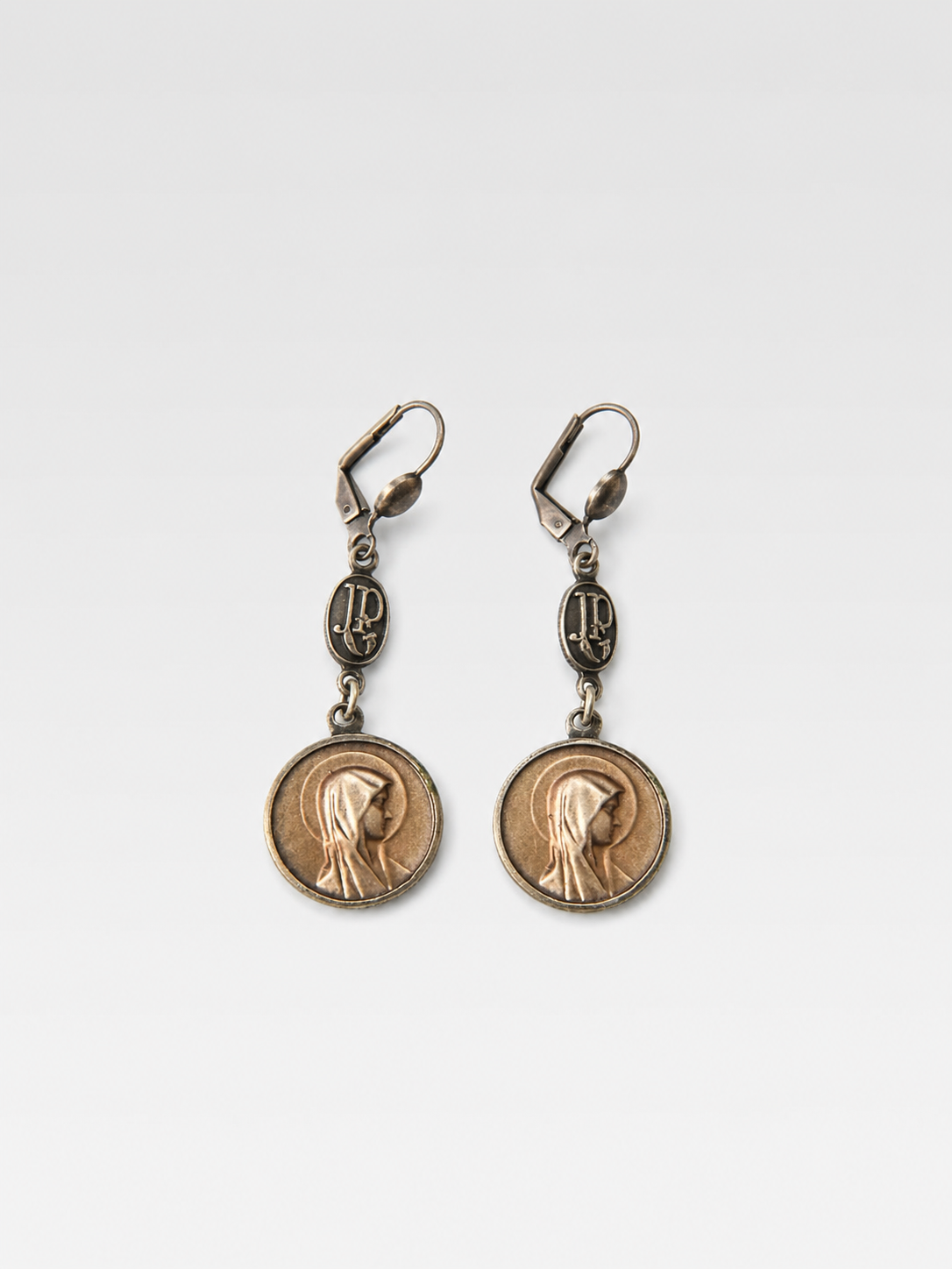 Jean Paul Gaultier Religious Virgin Mary Drop Earrings