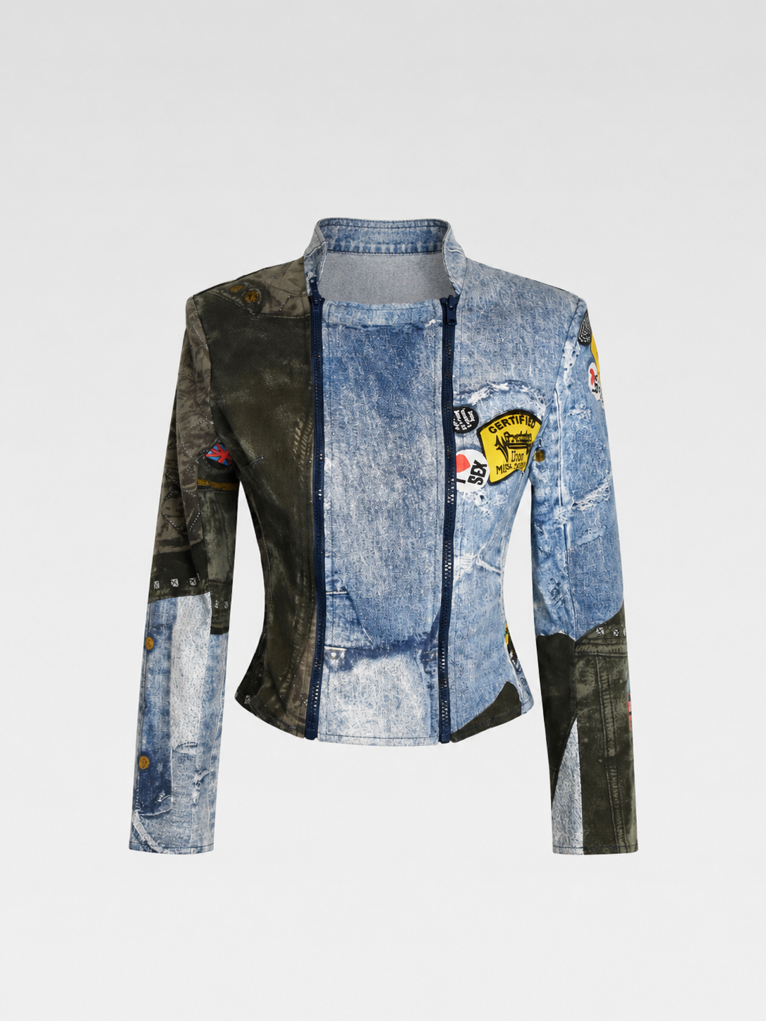 Christian Dior by John Galliano Trompe-l'œil Denim Print Jacket
