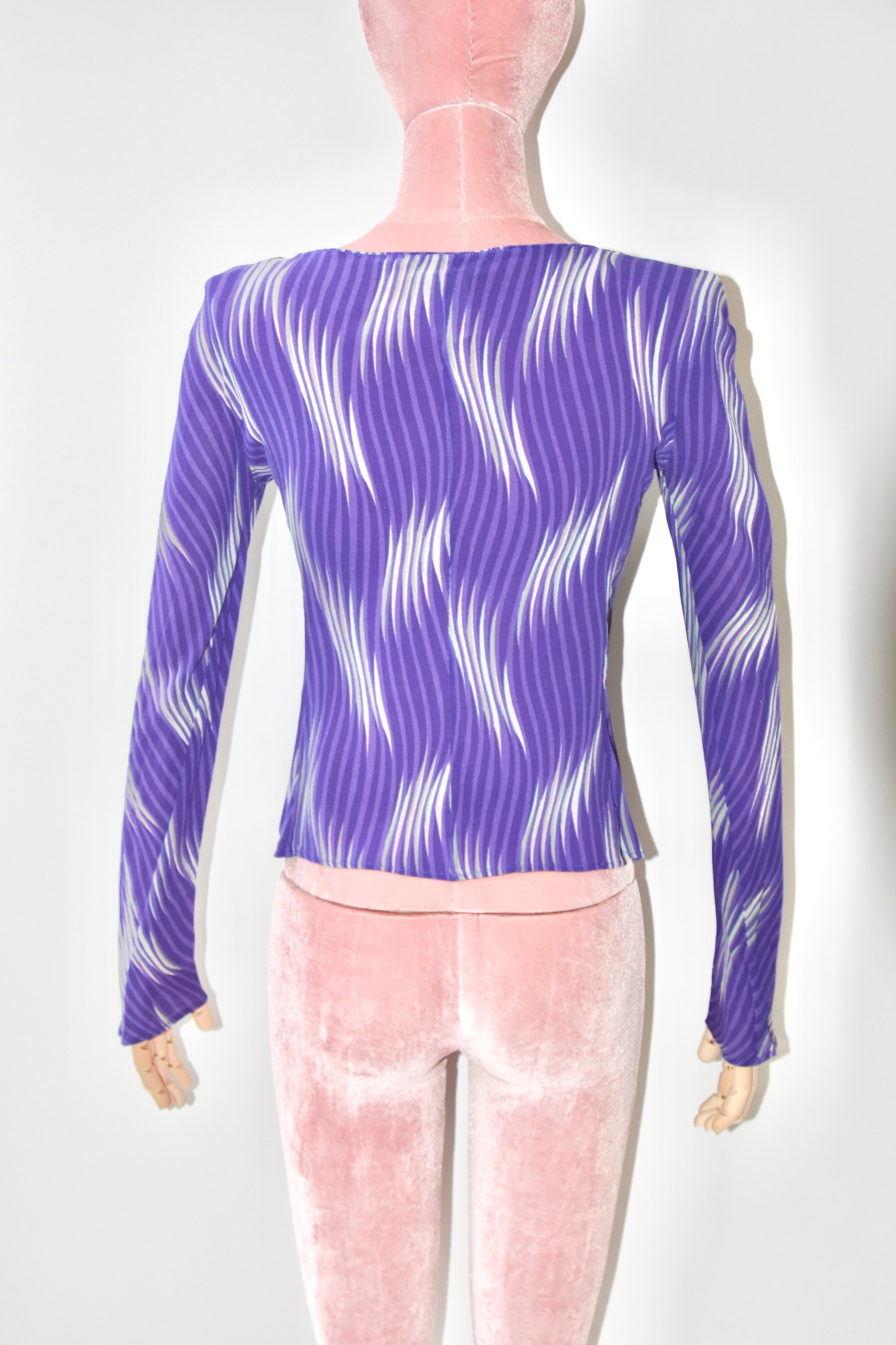 Gianni Versace Couture Archive Chiffon Wave Top