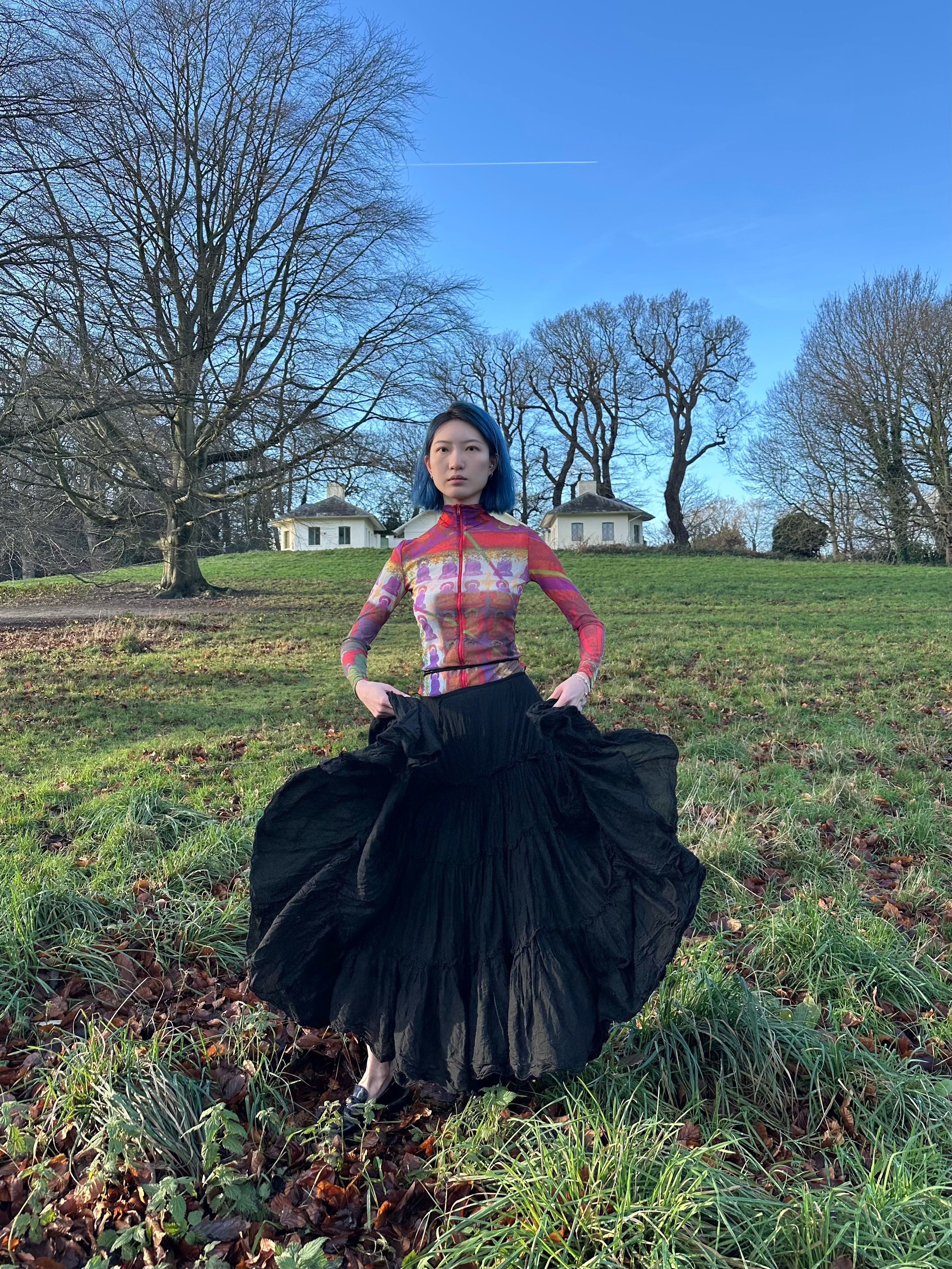 Jean Paul Gaultier Black Tiered Maxi Skirt
