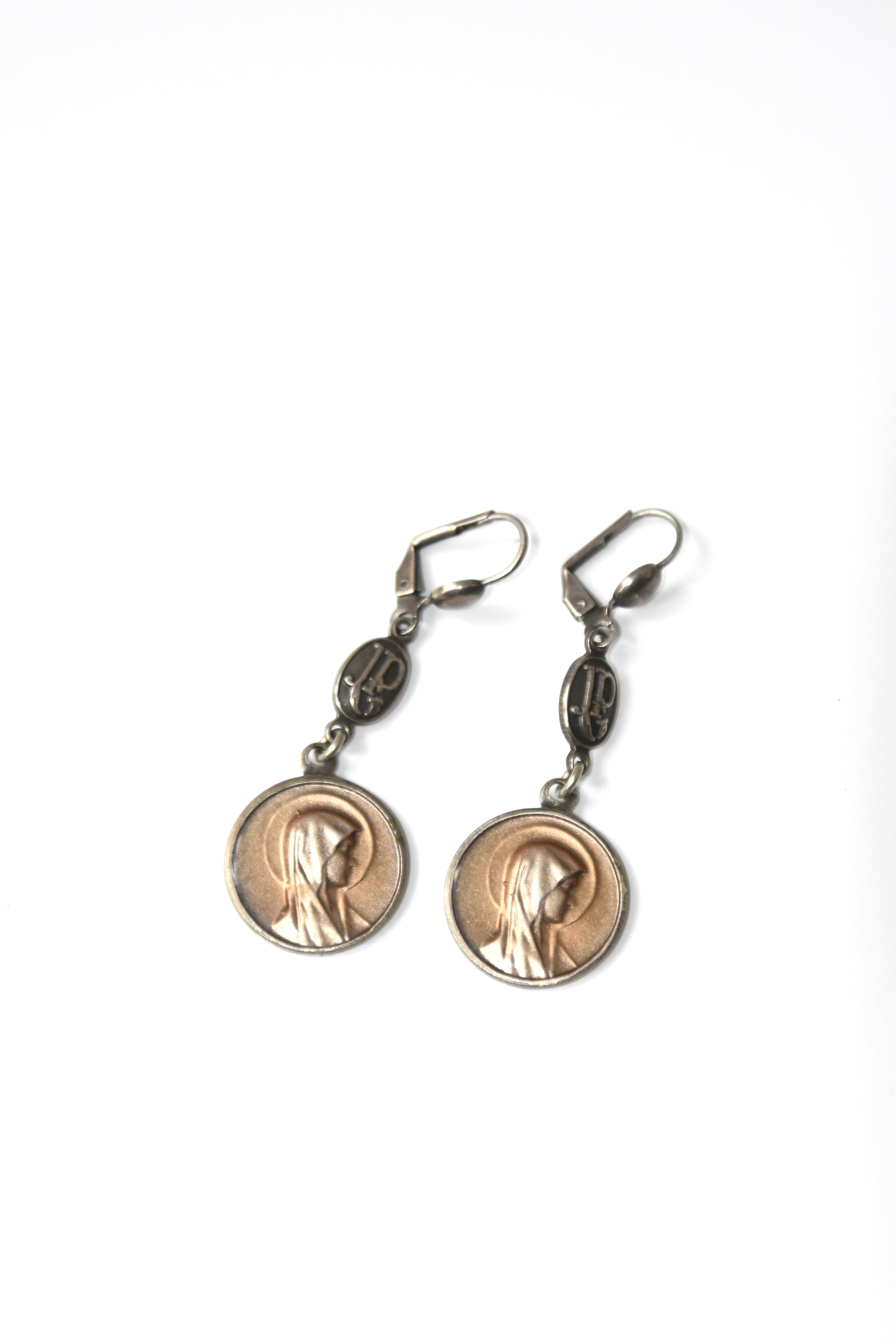 Jean Paul Gaultier Religious Virgin Mary Drop Earrings