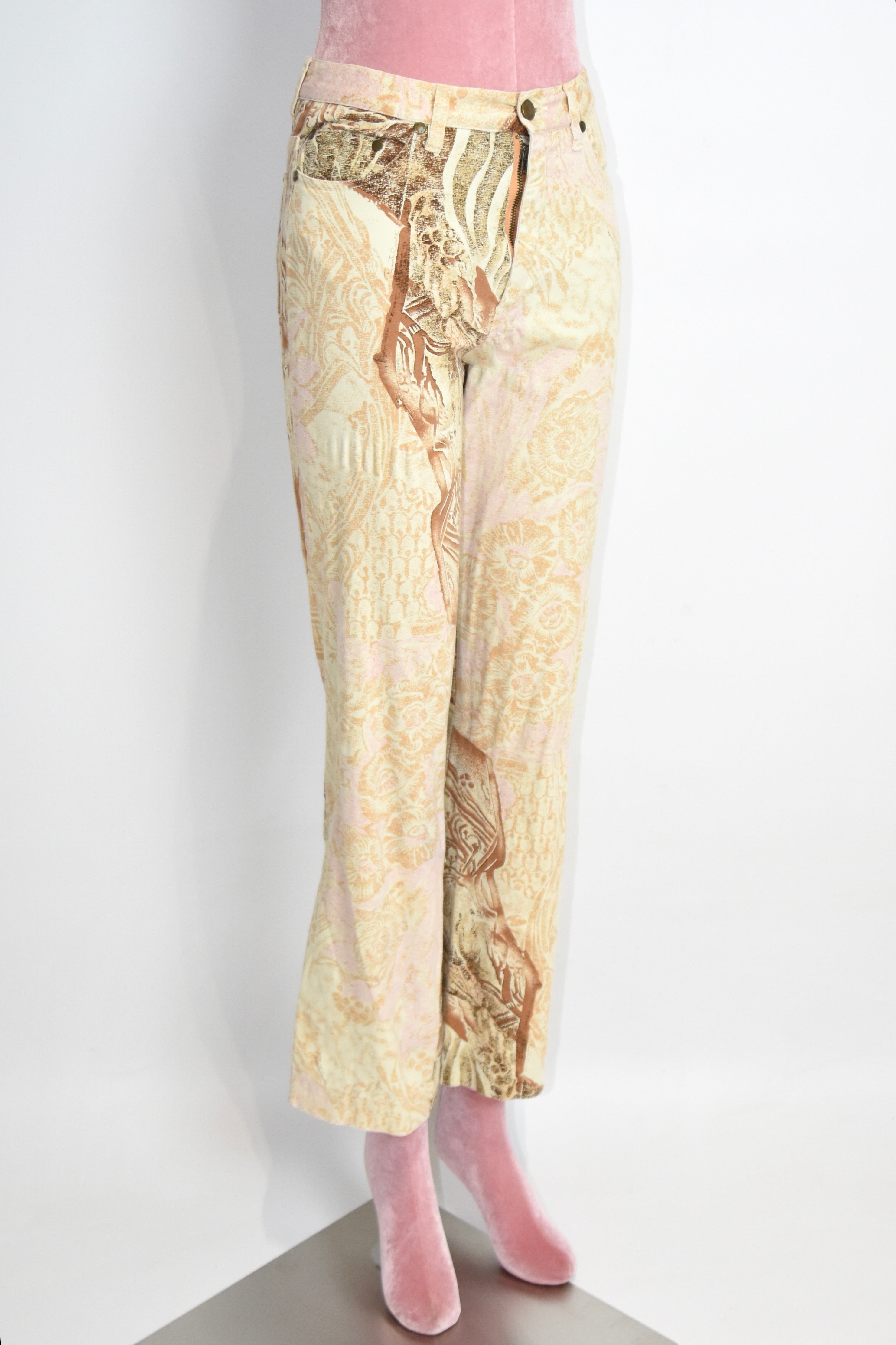 Roberto Cavalli All-Over Baroque Animal Print Pants