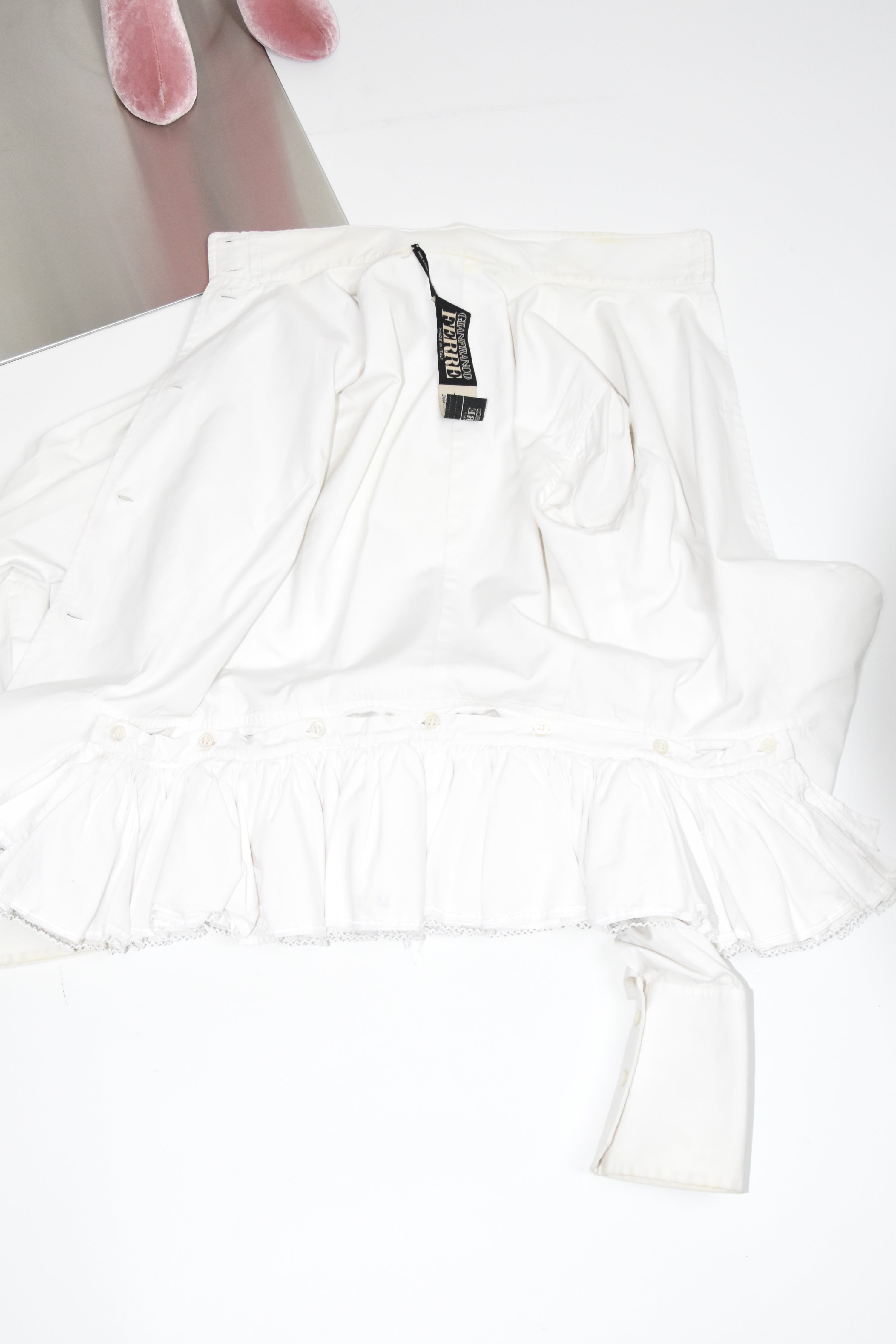 Gianfranco Ferré F/W 1995 Detachable Lace Hem Architectural Dress